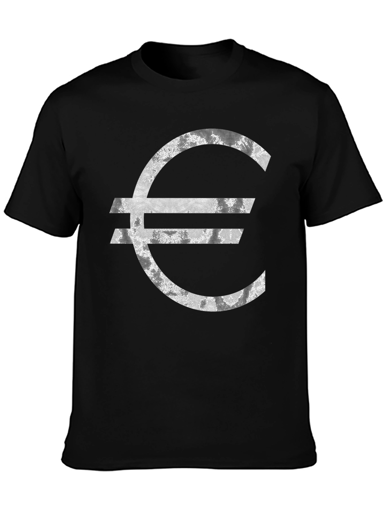Euro Symbol Graphic Tee - Distressed Look T-Shirt