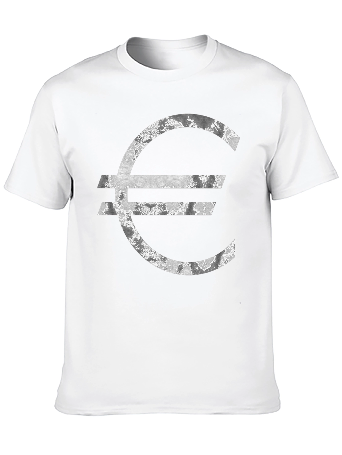Euro Symbol Graphic Tee - Distressed Look T-Shirt
