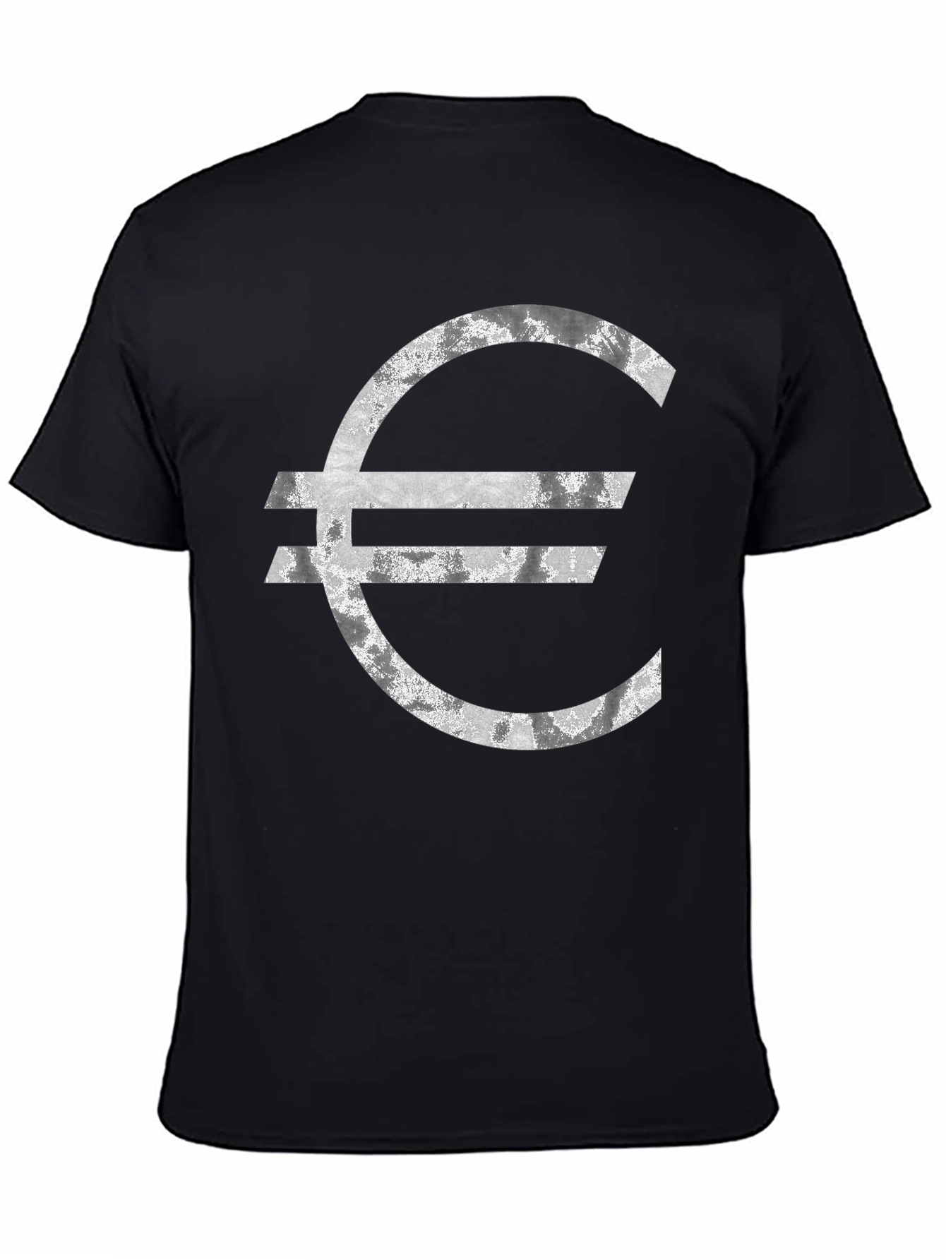 Euro Symbol Graphic Tee - Distressed Look T-Shirt