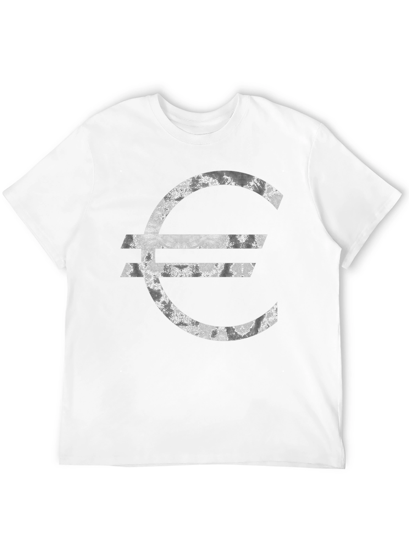 Euro Symbol Graphic Tee - Distressed Look T-Shirt