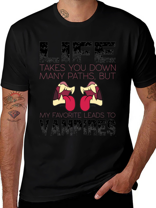 Vampire Teeth Graphic T-Shirt - Life Takes You Down Many Paths