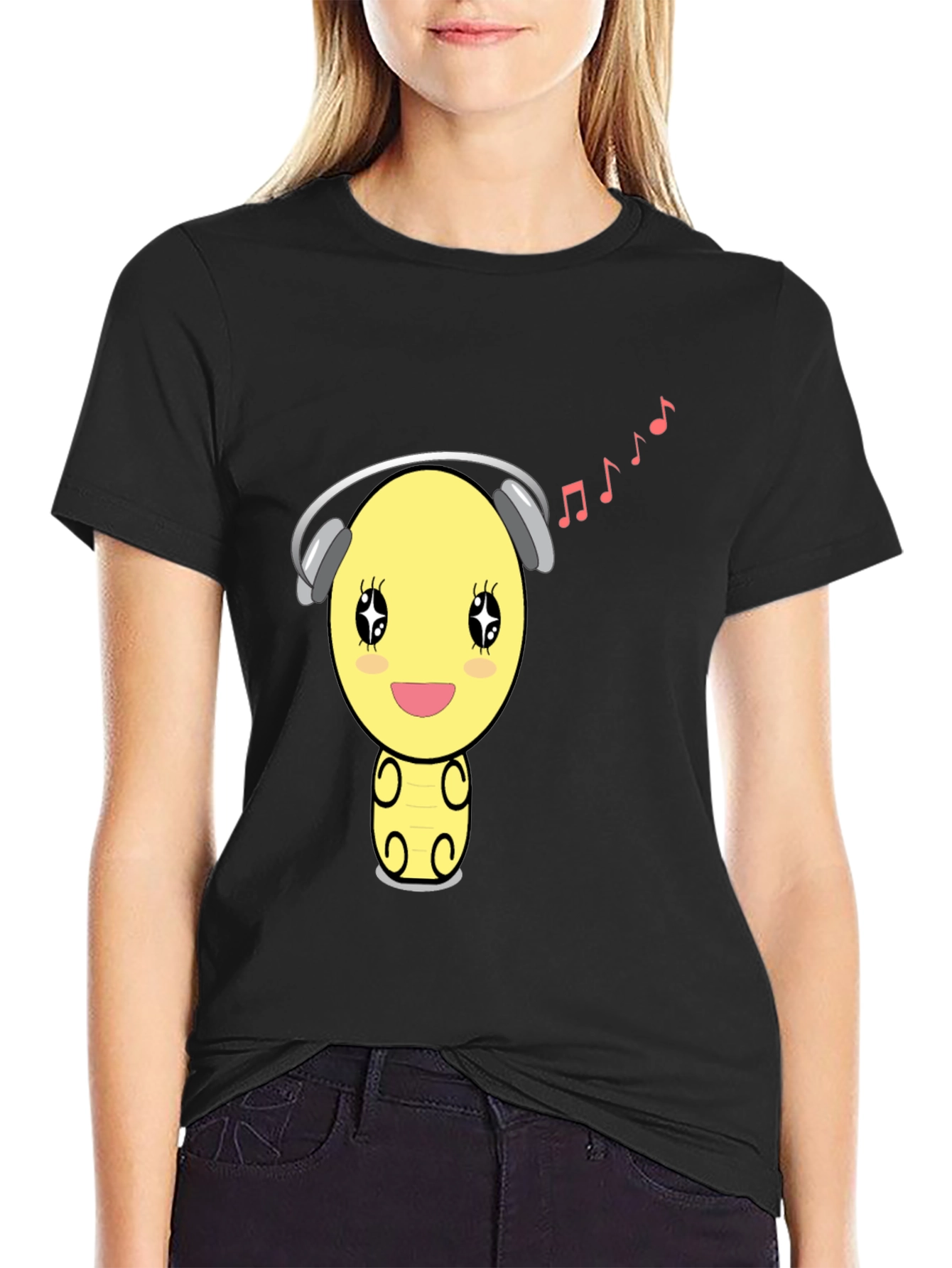 Cartoon Emoji Music Lover T-Shirt