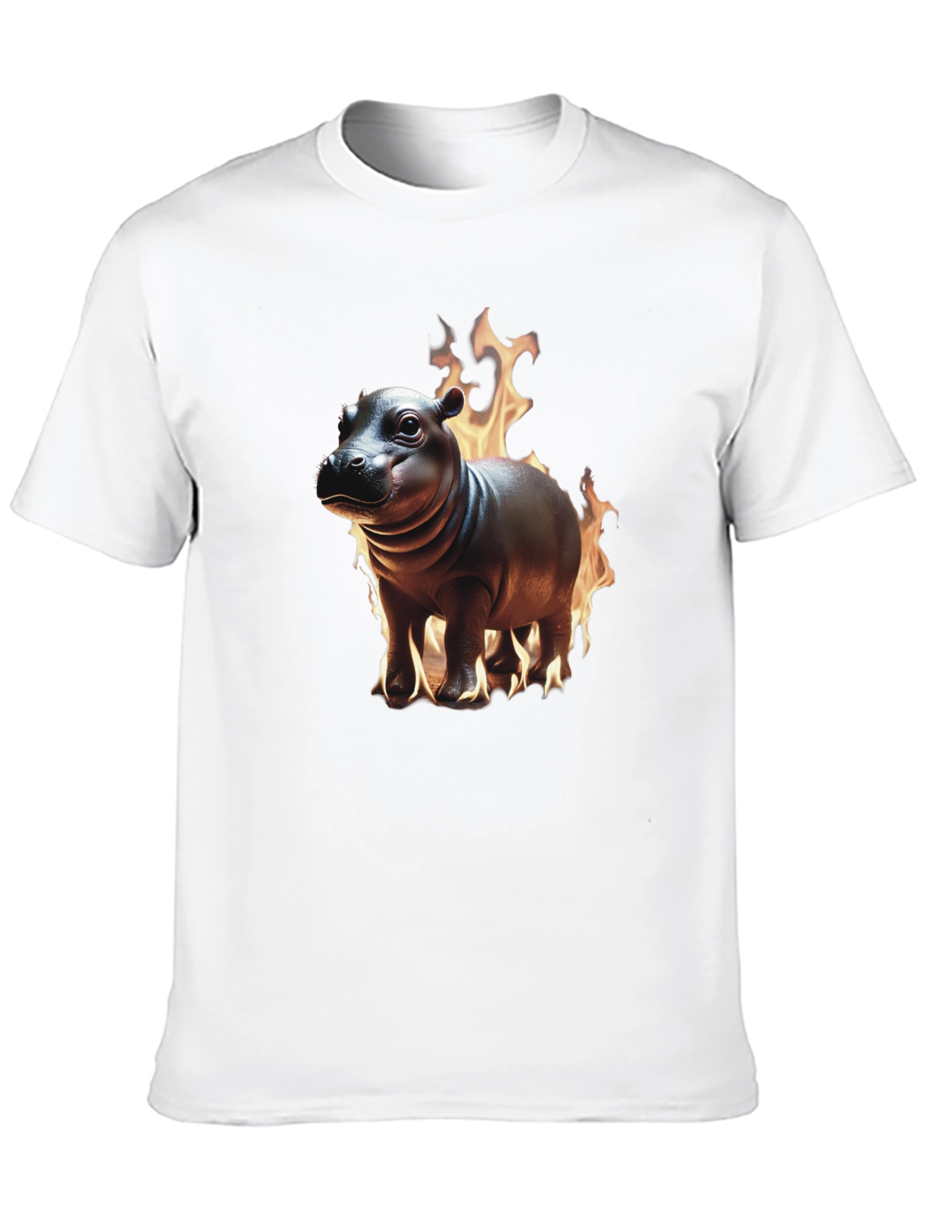 Flaming Hippo Graphic Tee - Unique Design!