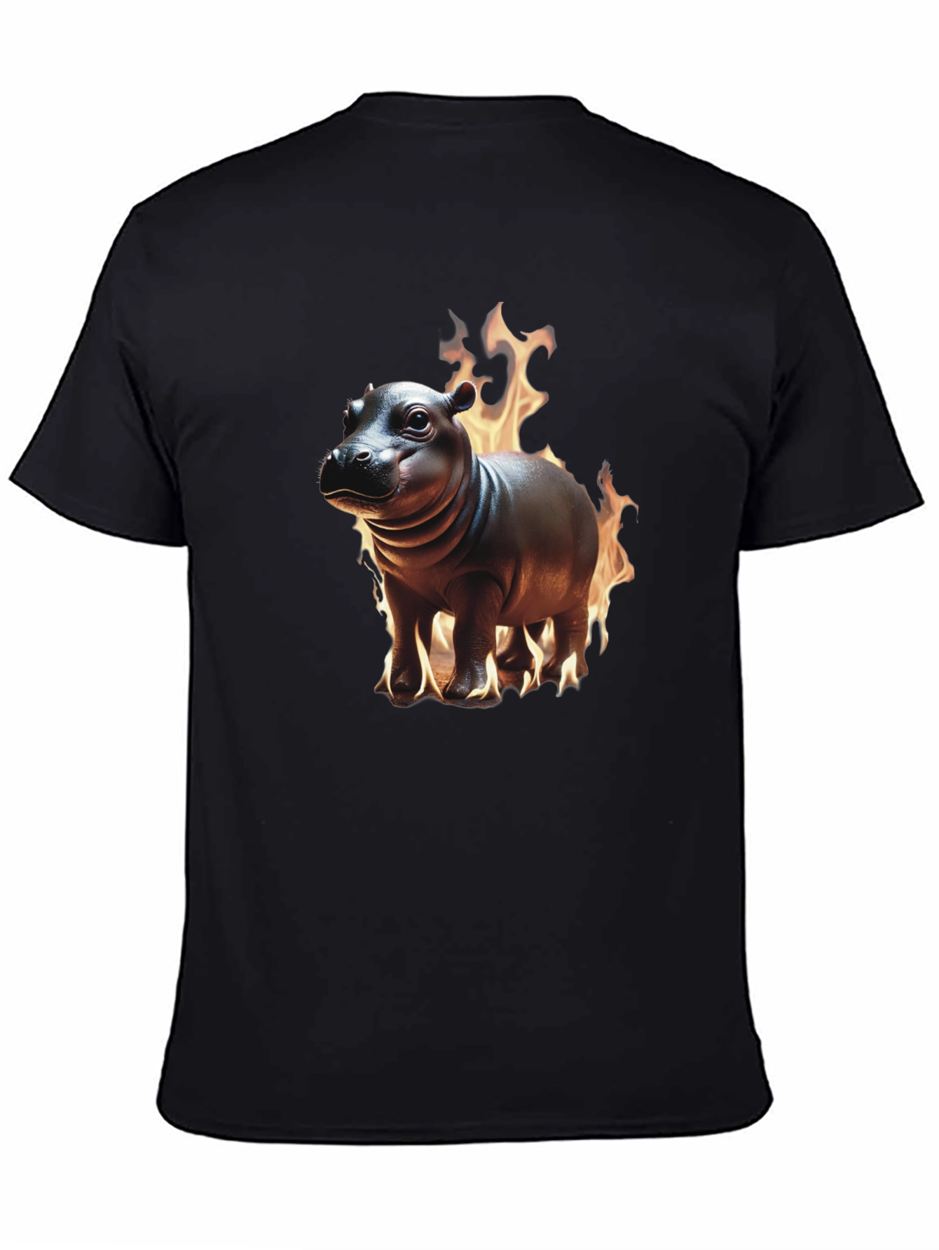 Flaming Hippo Graphic Tee - Unique Design!