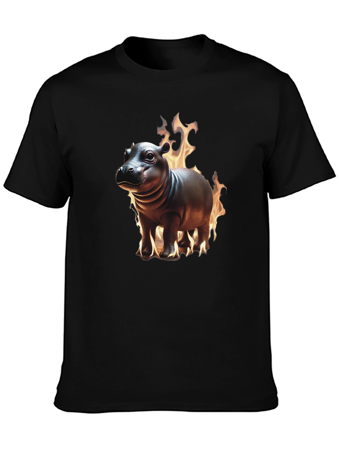 Flaming Hippo Graphic Tee - Unique Design!