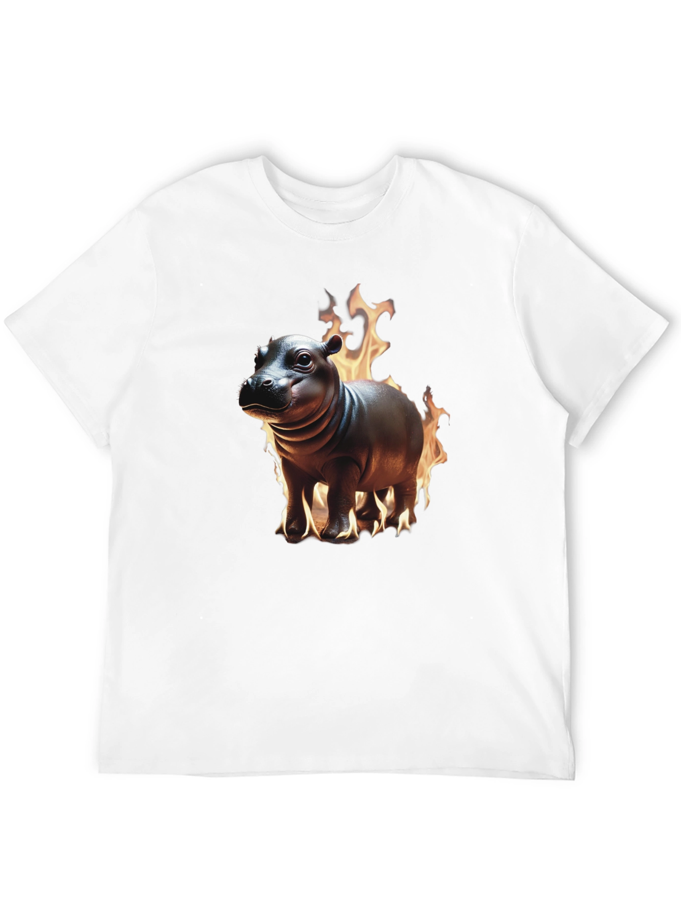 Flaming Hippo Graphic Tee - Unique Design!