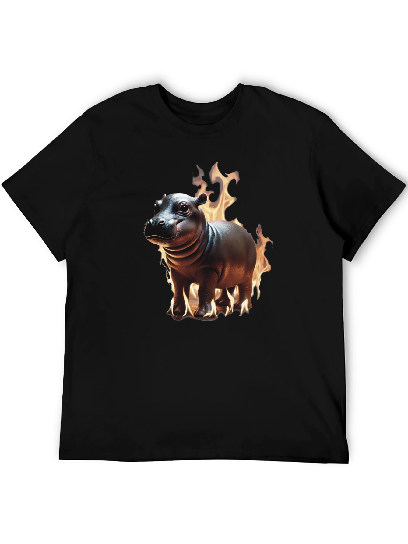 Flaming Hippo Graphic Tee - Unique Design!