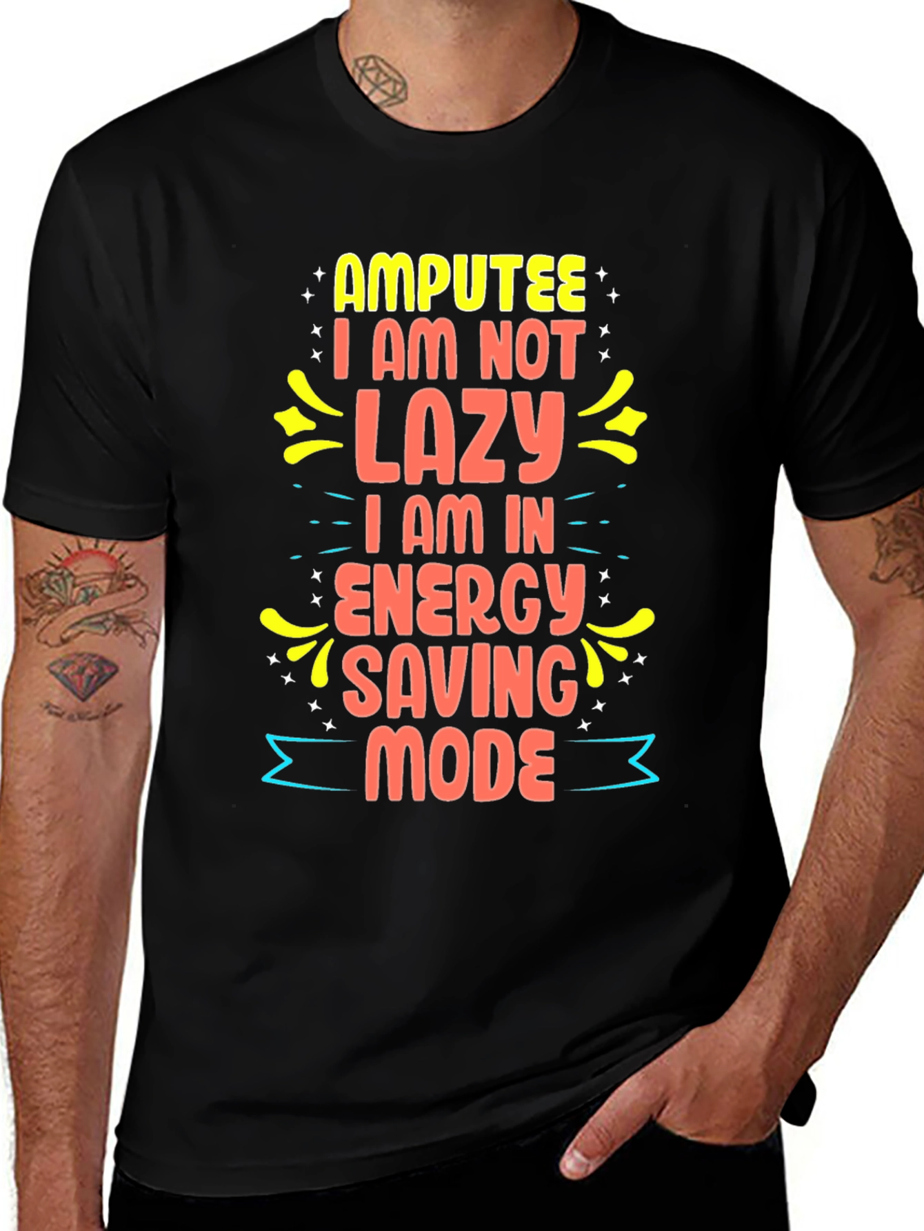 Amputee Energy Saving Mode Graphic Tee