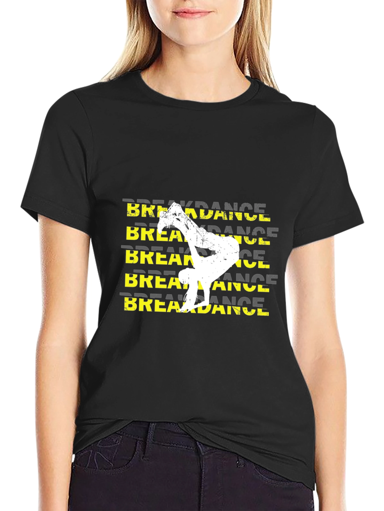 Breakdance Graphic Tee - Black Casual T-Shirt