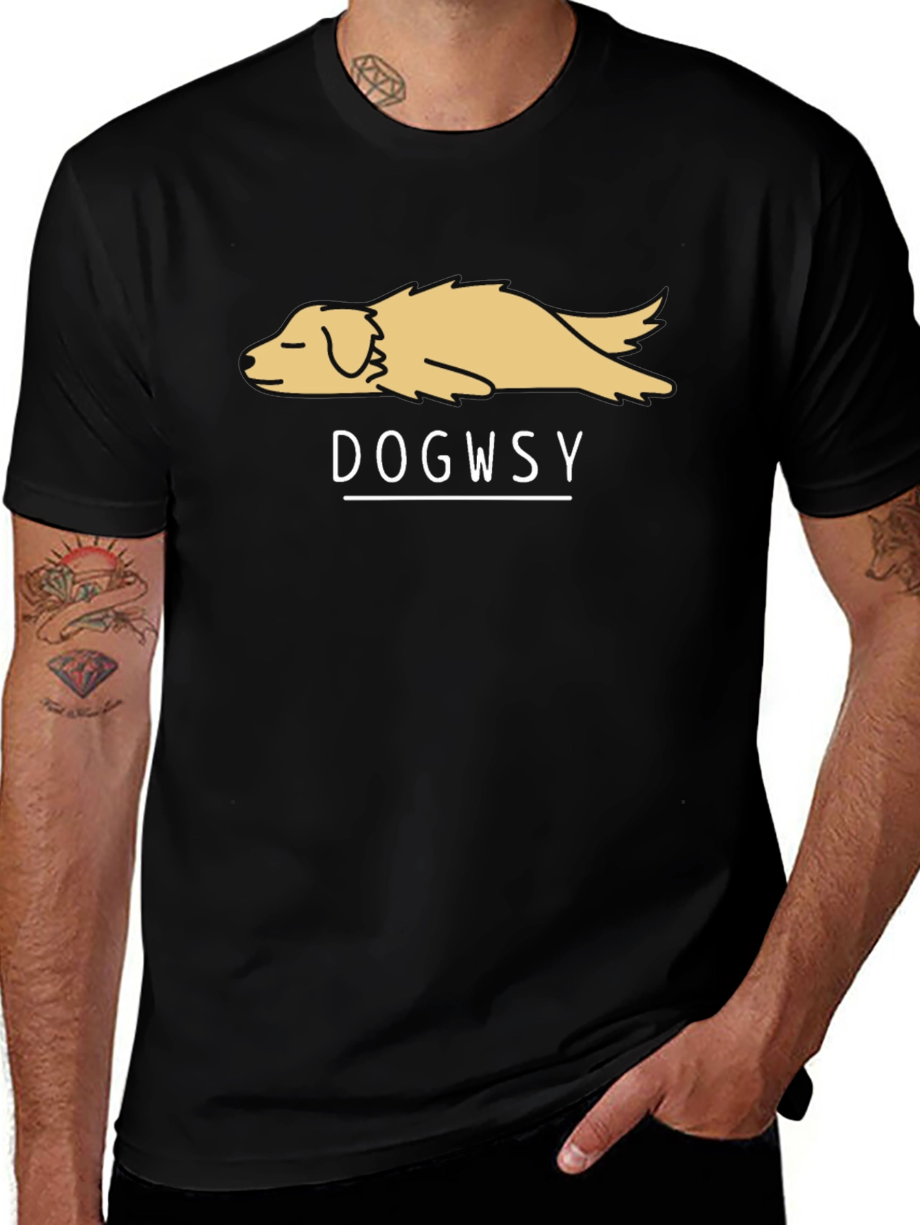 Dogwsy Graphic T-Shirt - Relaxed Dog Design
