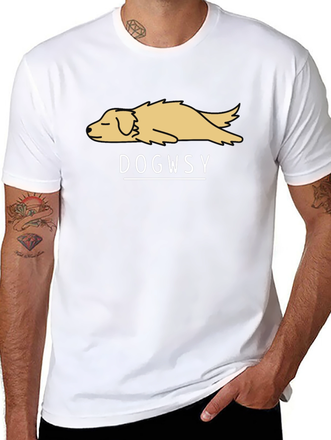 Dogwsy Graphic T-Shirt - Relaxed Dog Design