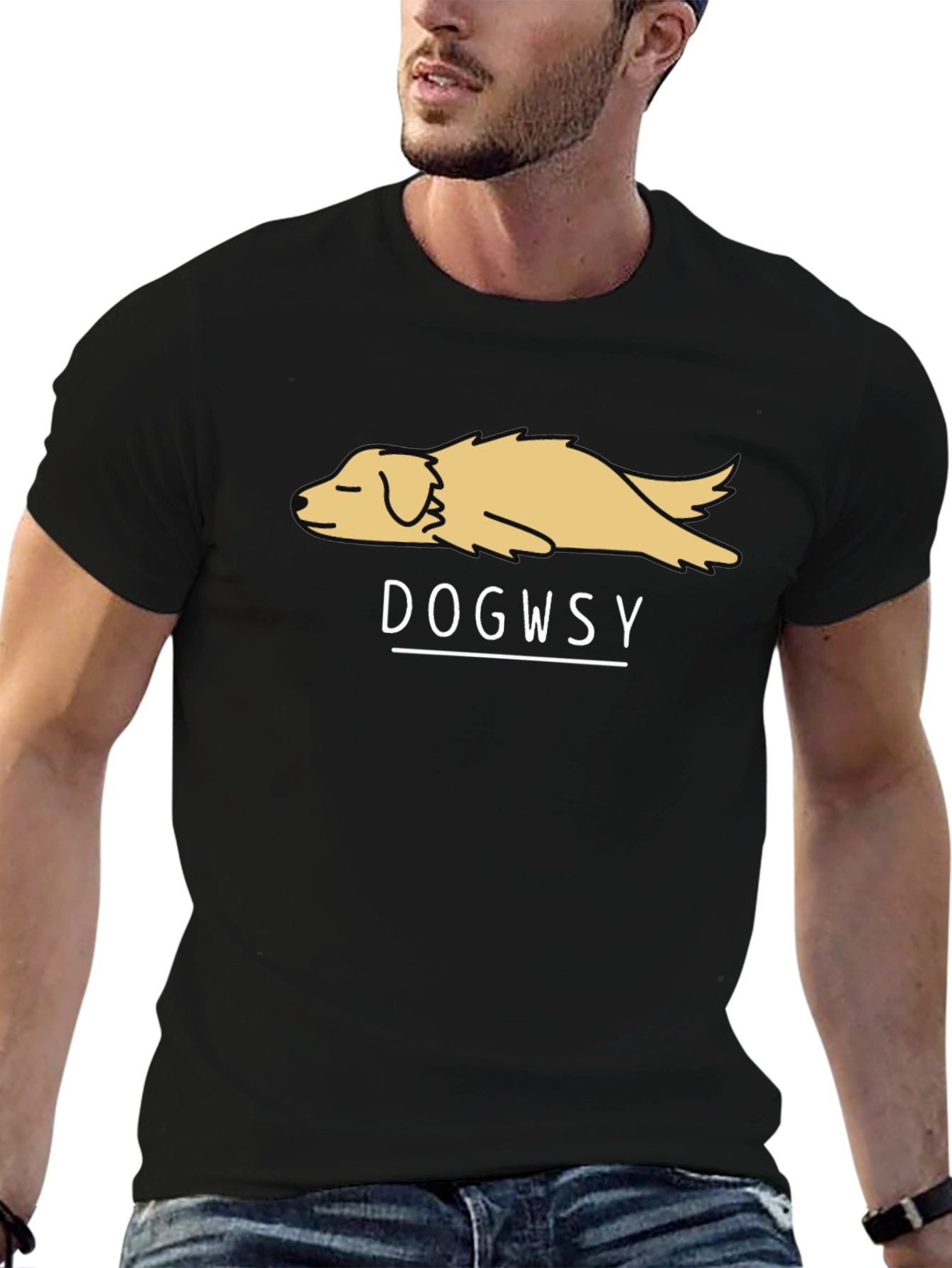 Dogwsy Graphic T-Shirt - Relaxed Dog Design