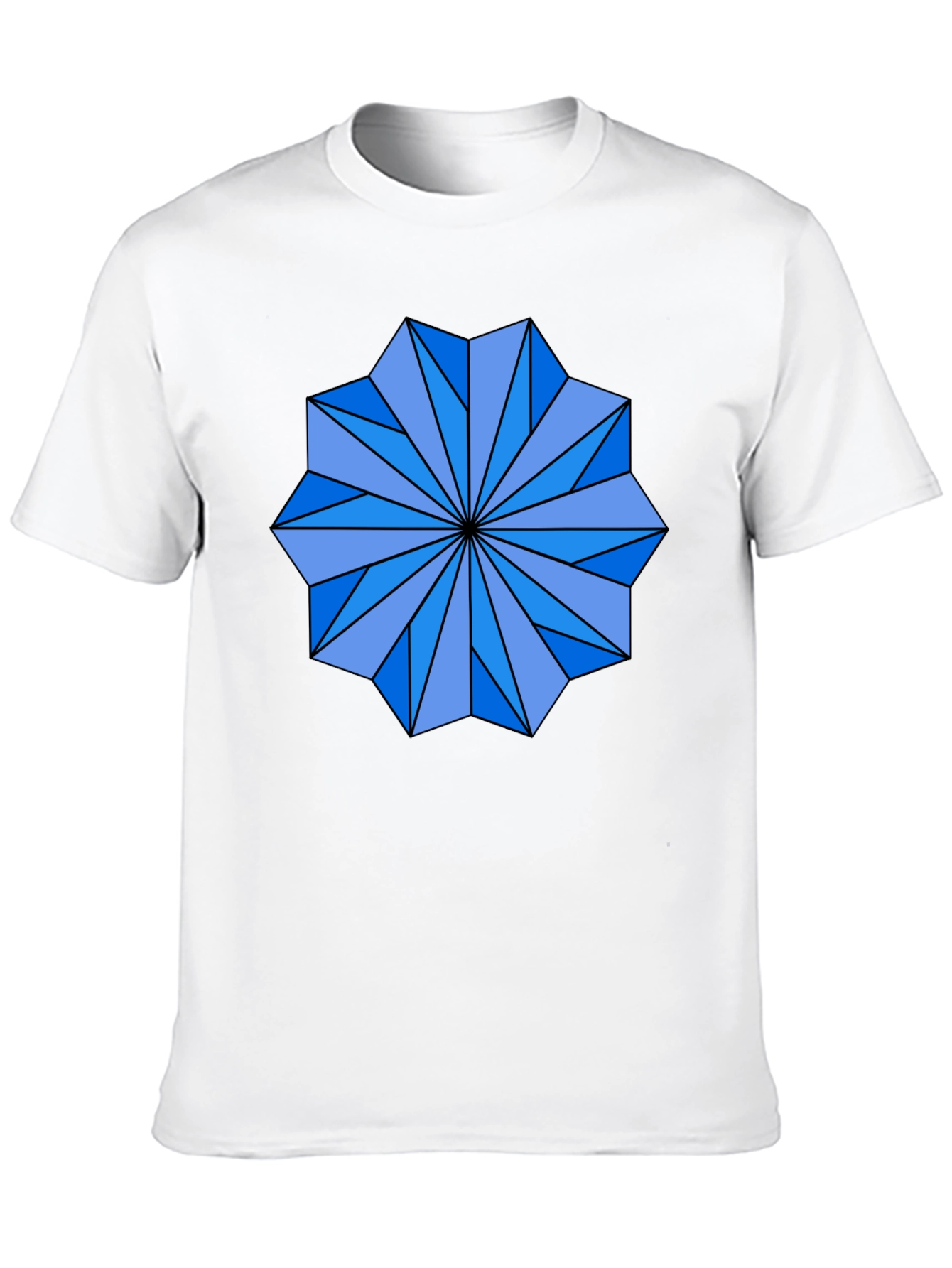 Geometric Starburst Graphic Tee - Black Cotton Blend Shirt