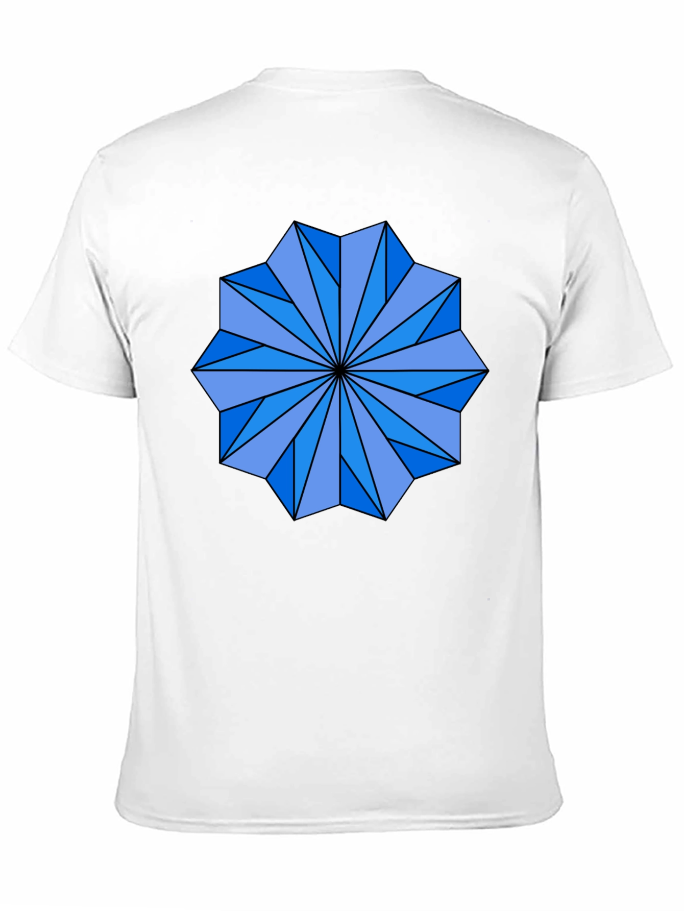 Geometric Starburst Graphic Tee - Black Cotton Blend Shirt