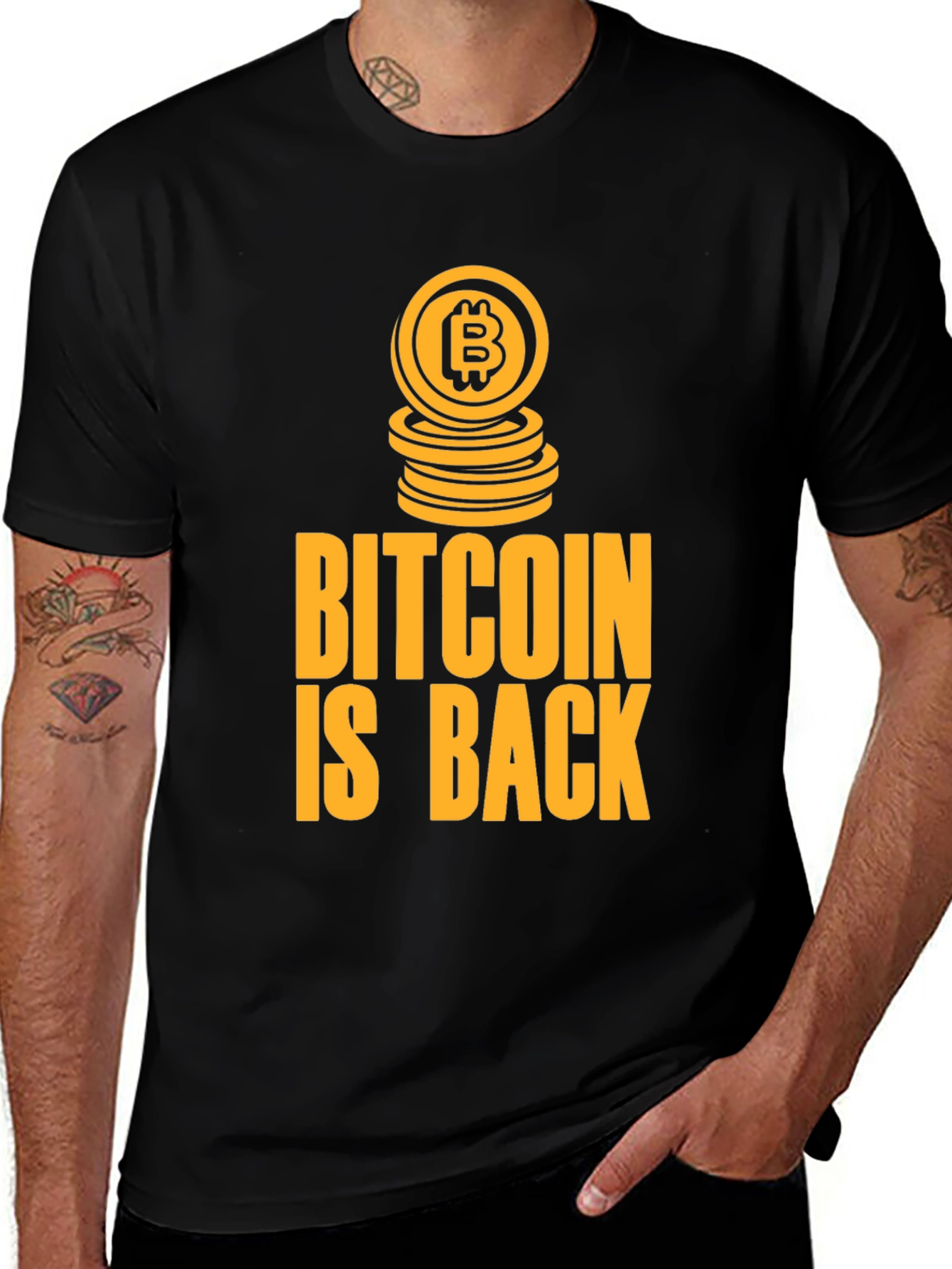 Bitcoin Is Back Black Graphic Tee