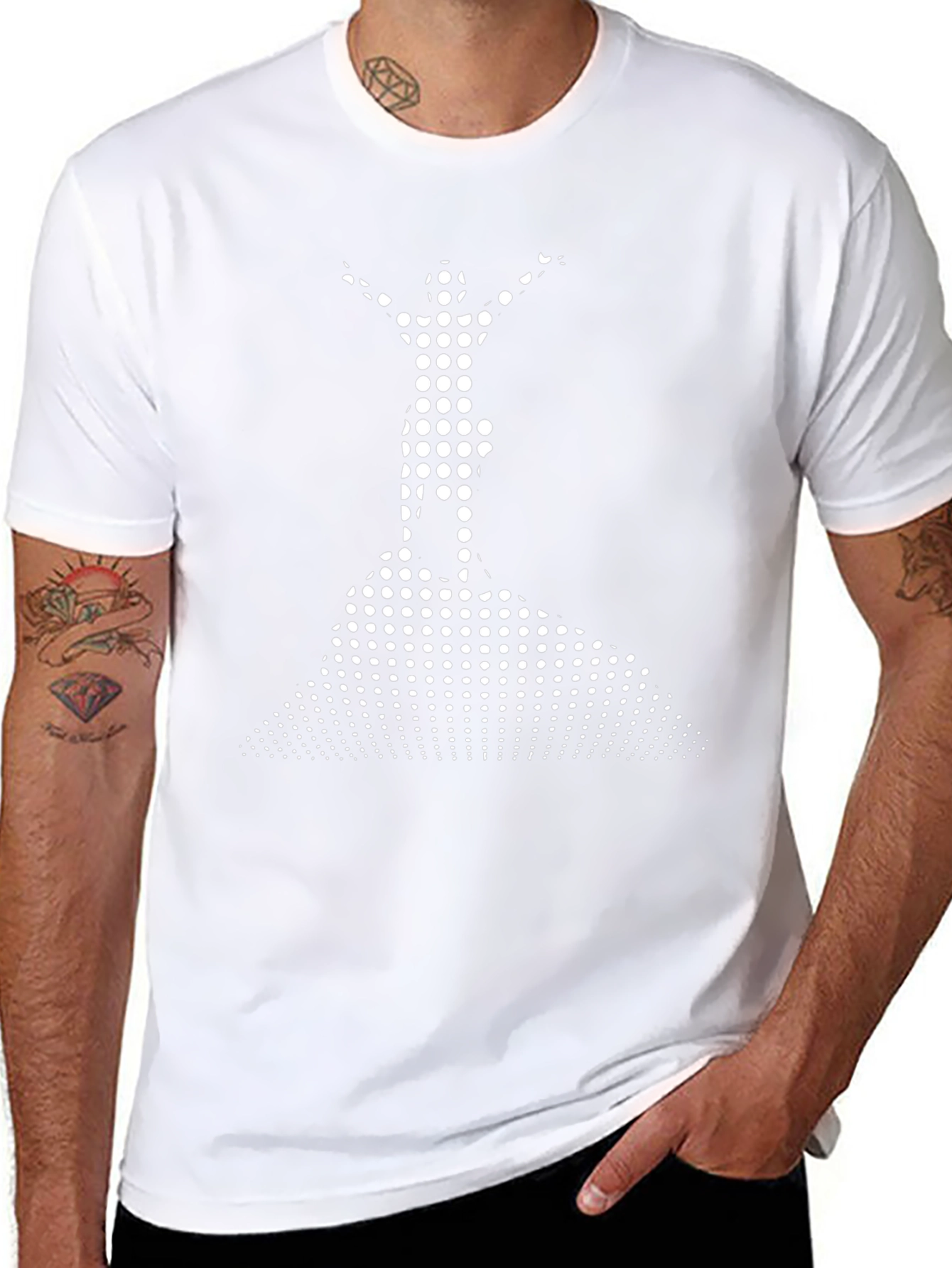 Abstract Figure Graphic T-Shirt - Black