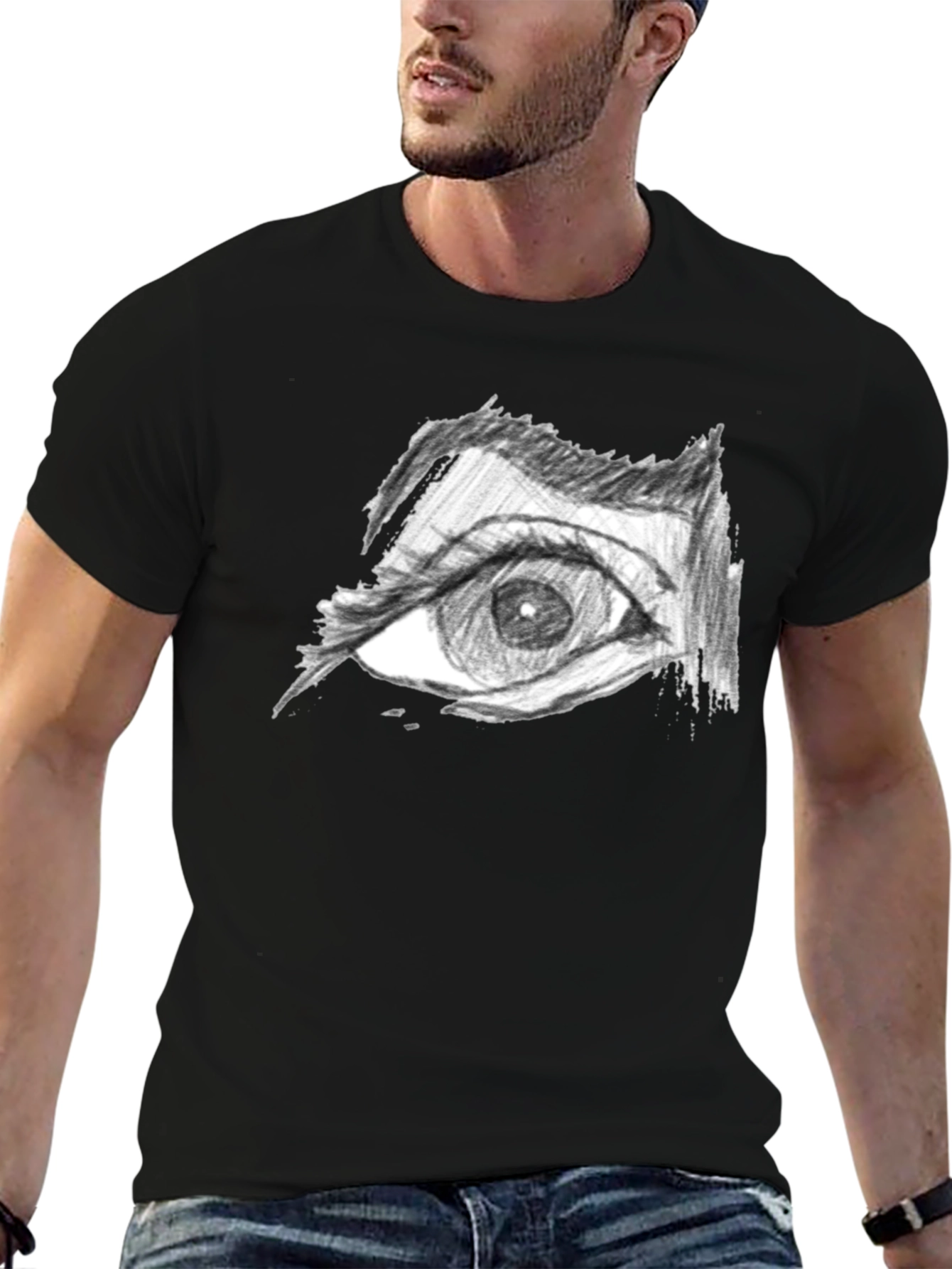 Eye Drawing Black T-Shirt
