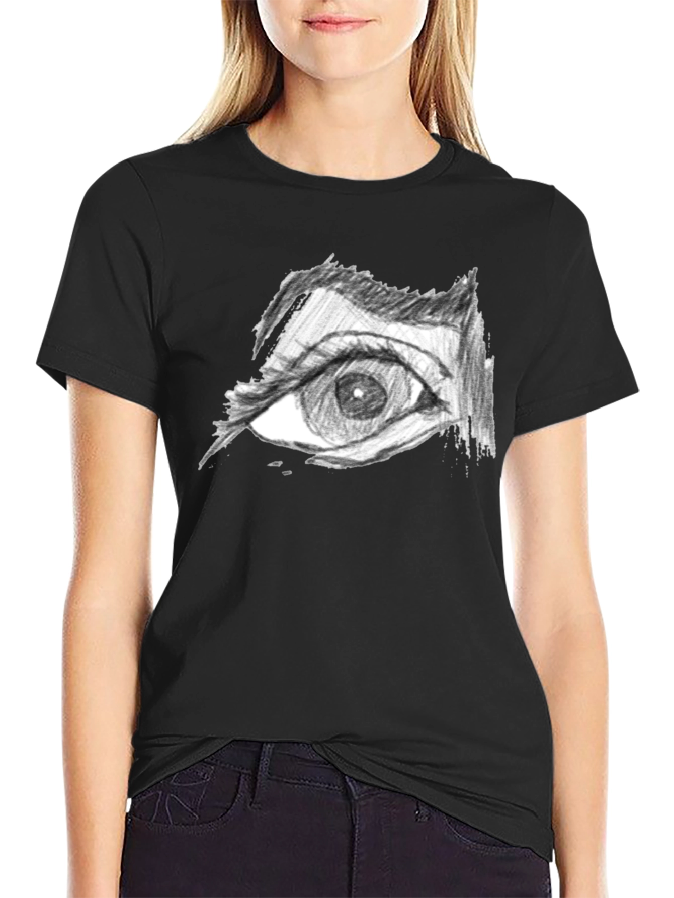 Eye Drawing Black T-Shirt