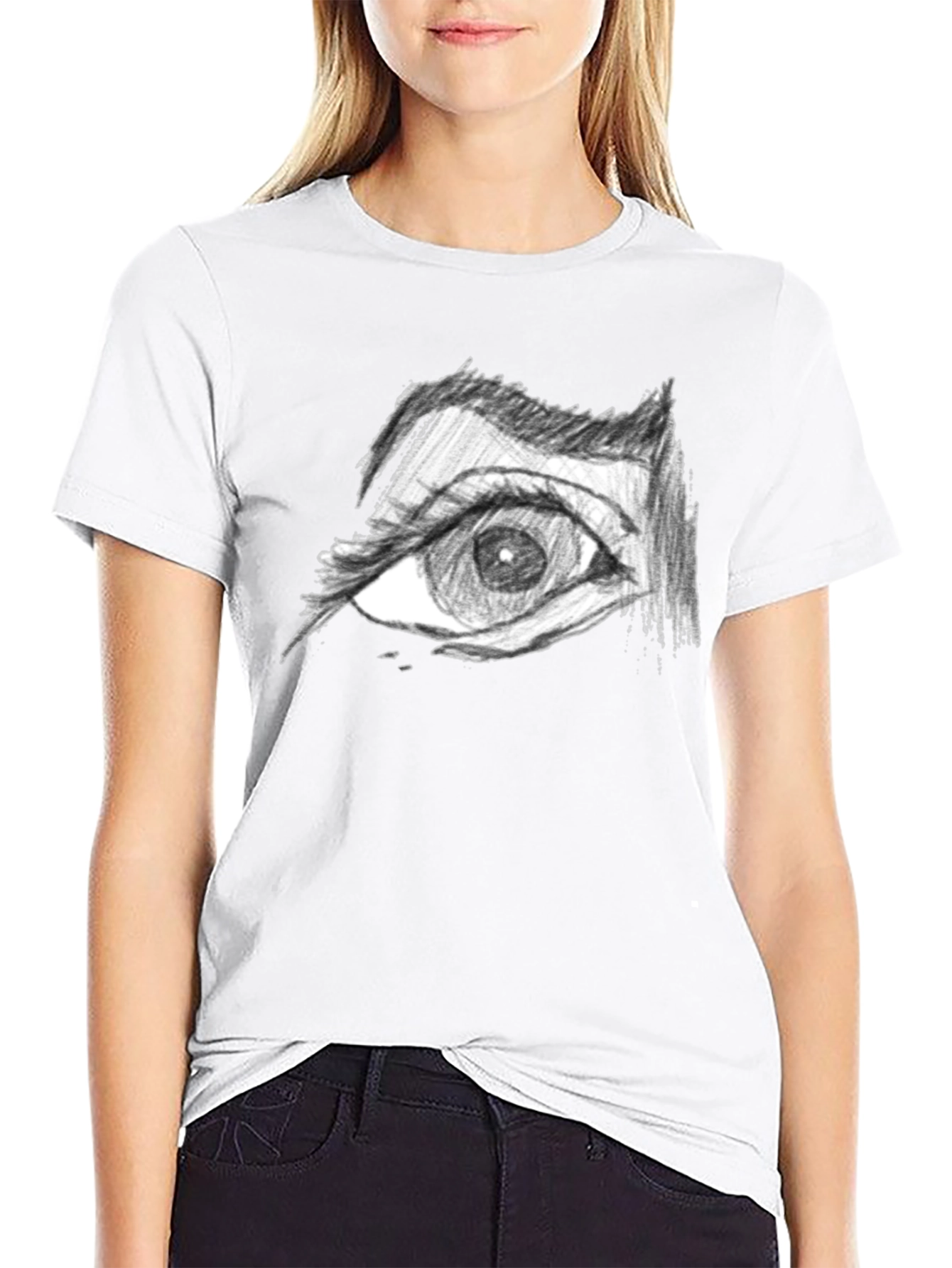 Eye Drawing Black T-Shirt