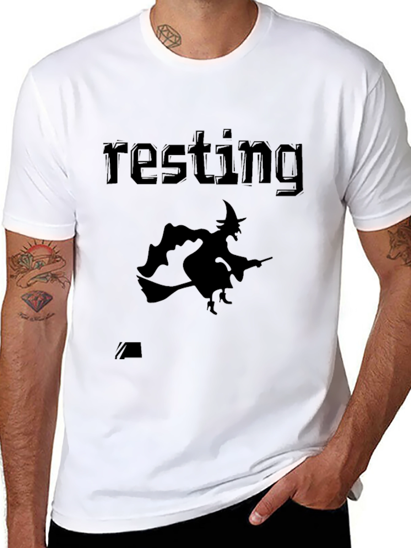 Resting Witch Face Halloween Graphic T-Shirt