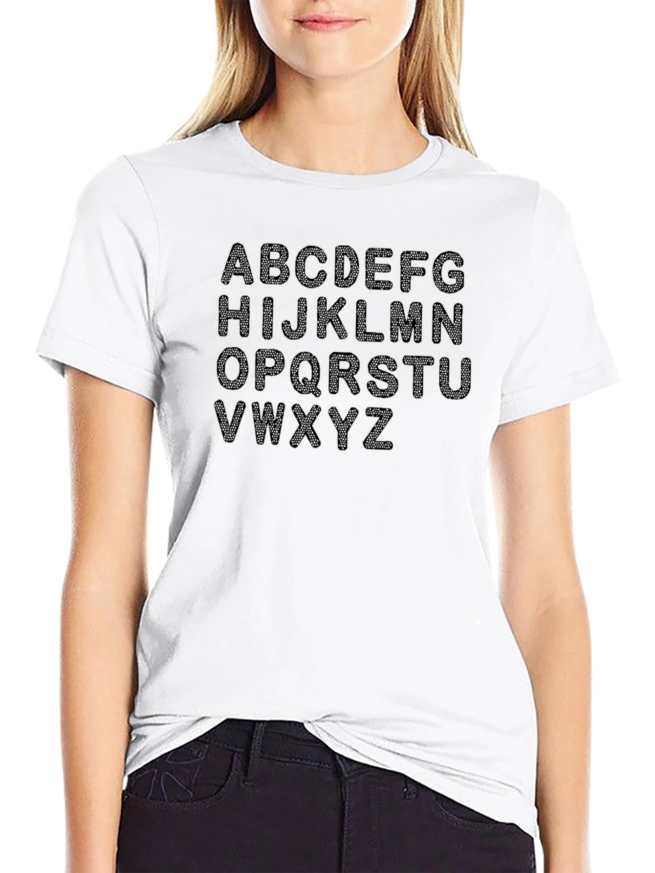 Alphabet Rhinestone T-Shirt