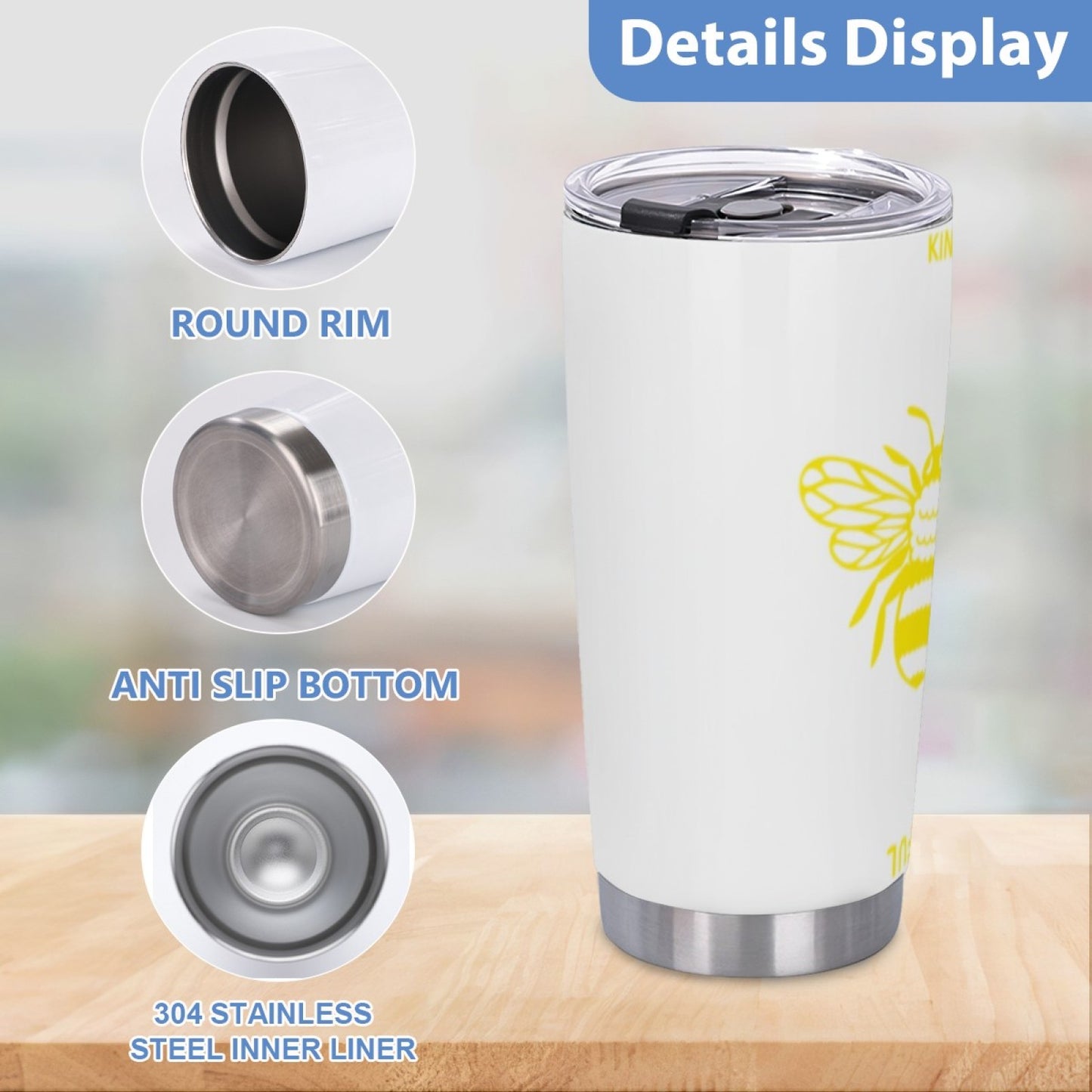 Durable Insulated Graphic Tumbler - Stainless Steel Reusable Drink Cup