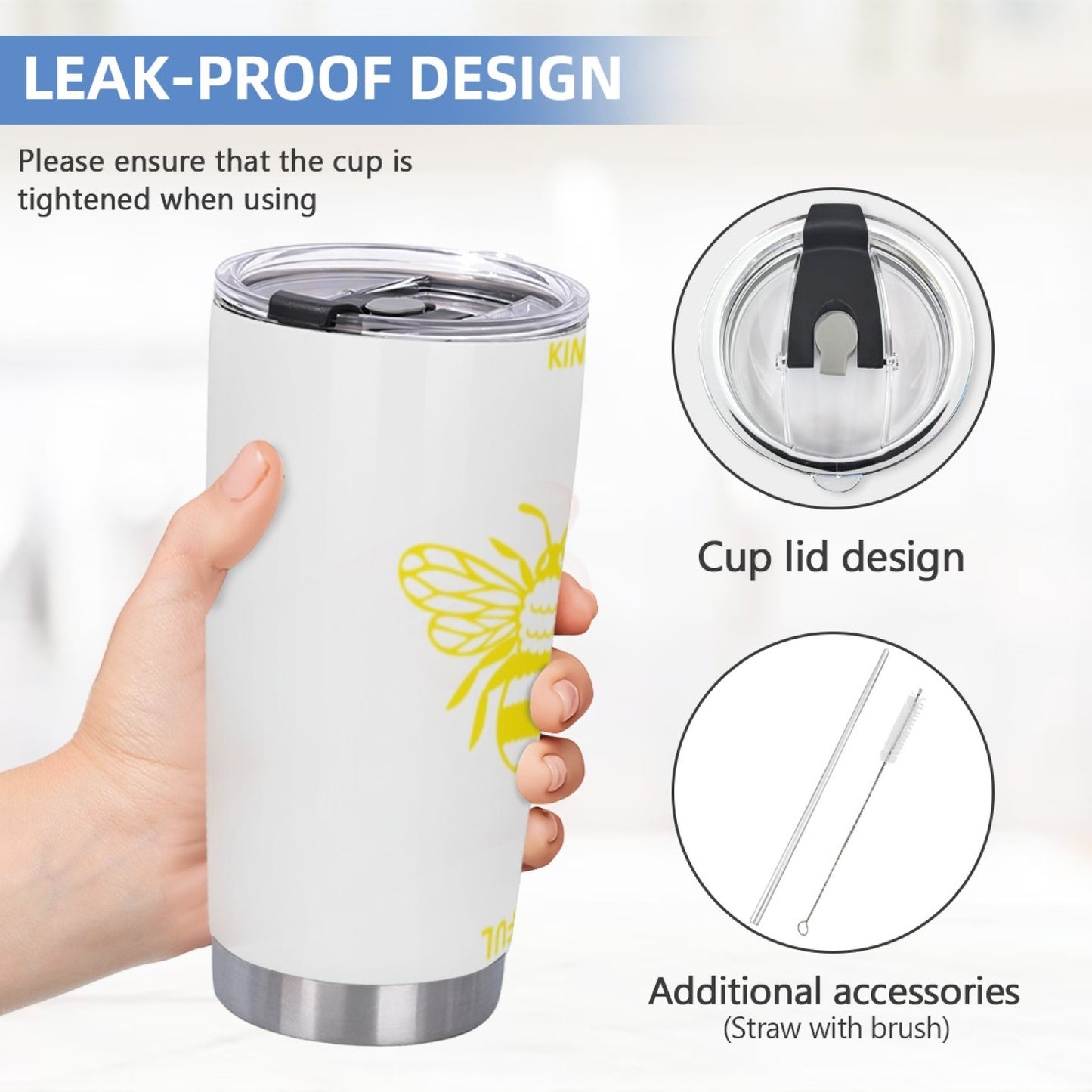 Durable Insulated Graphic Tumbler - Stainless Steel Reusable Drink Cup