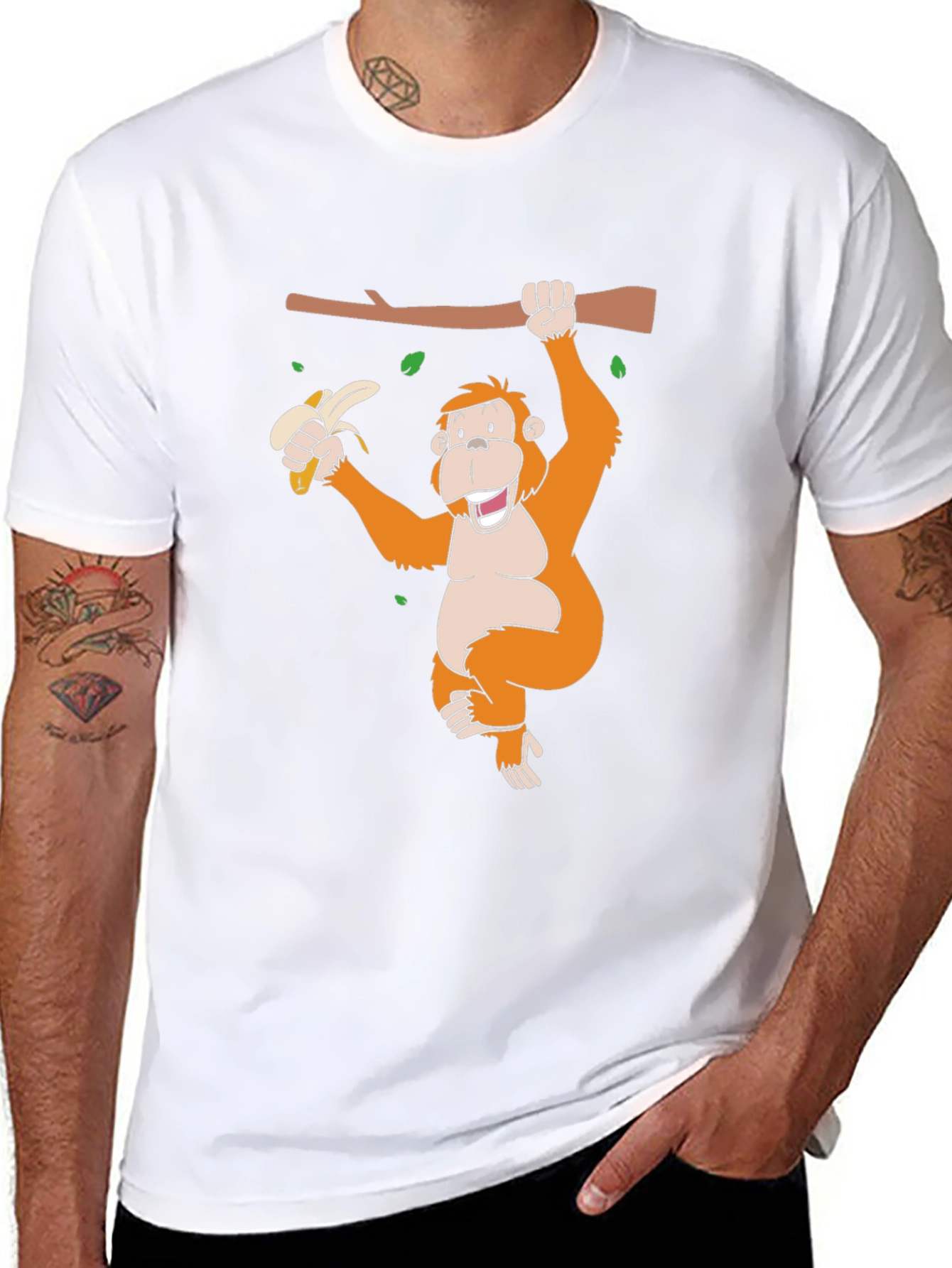 Monkey Banana Black T-Shirt