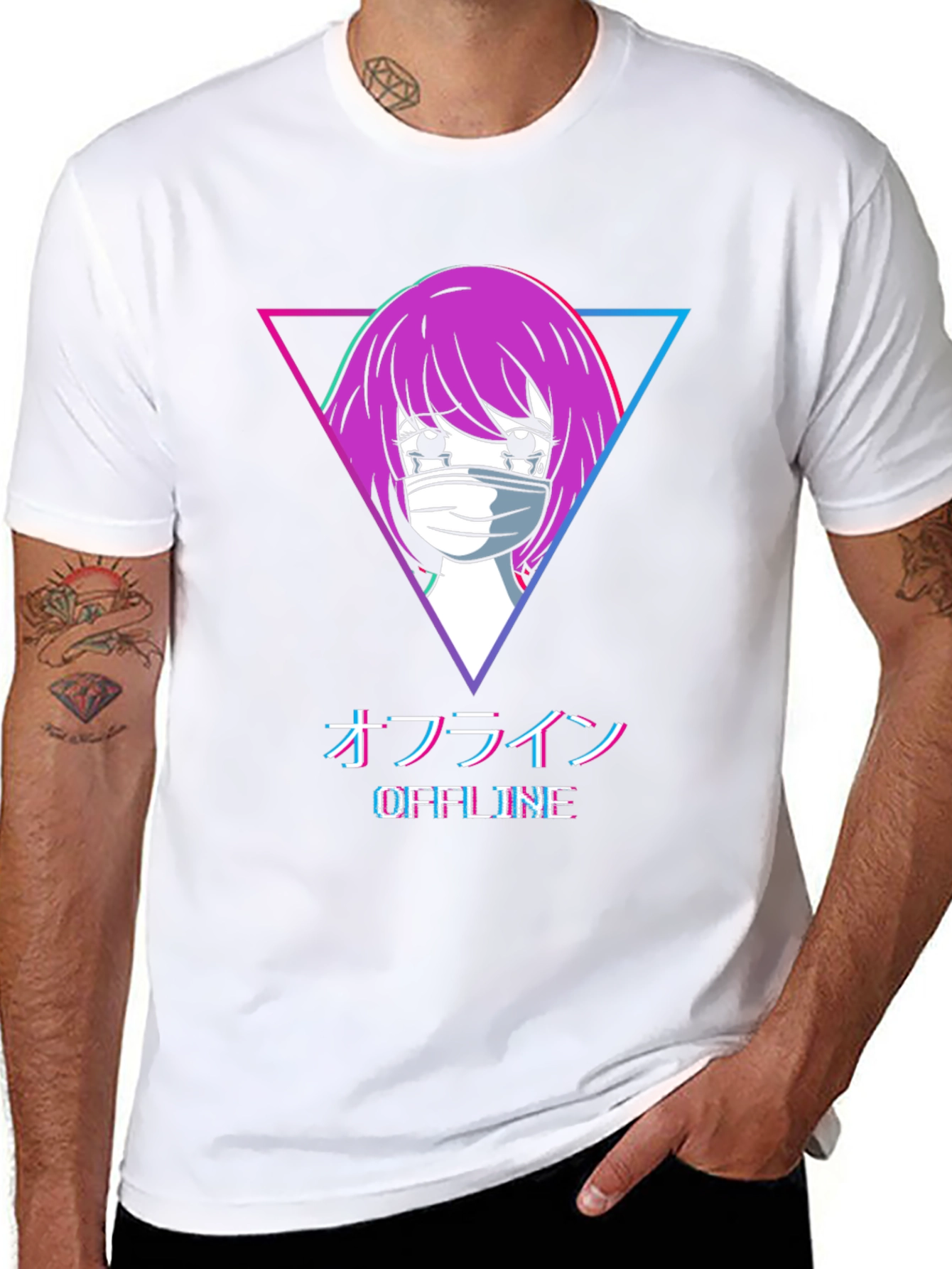 Offline Anime Girl Graphic T-Shirt