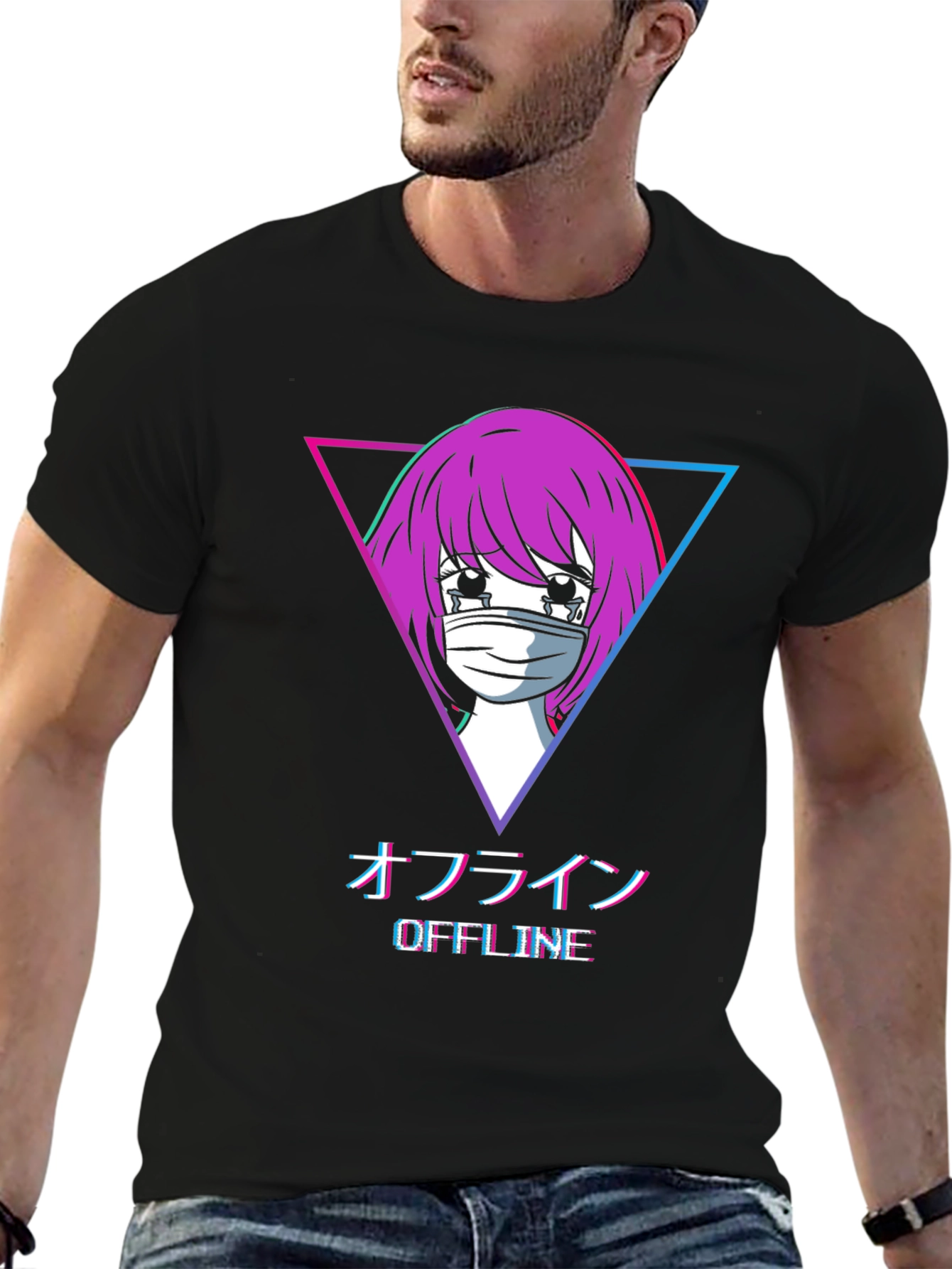 Offline Anime Girl Graphic T-Shirt