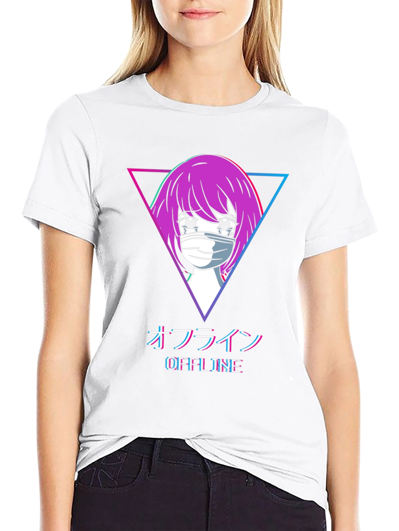 Offline Anime Girl Graphic T-Shirt