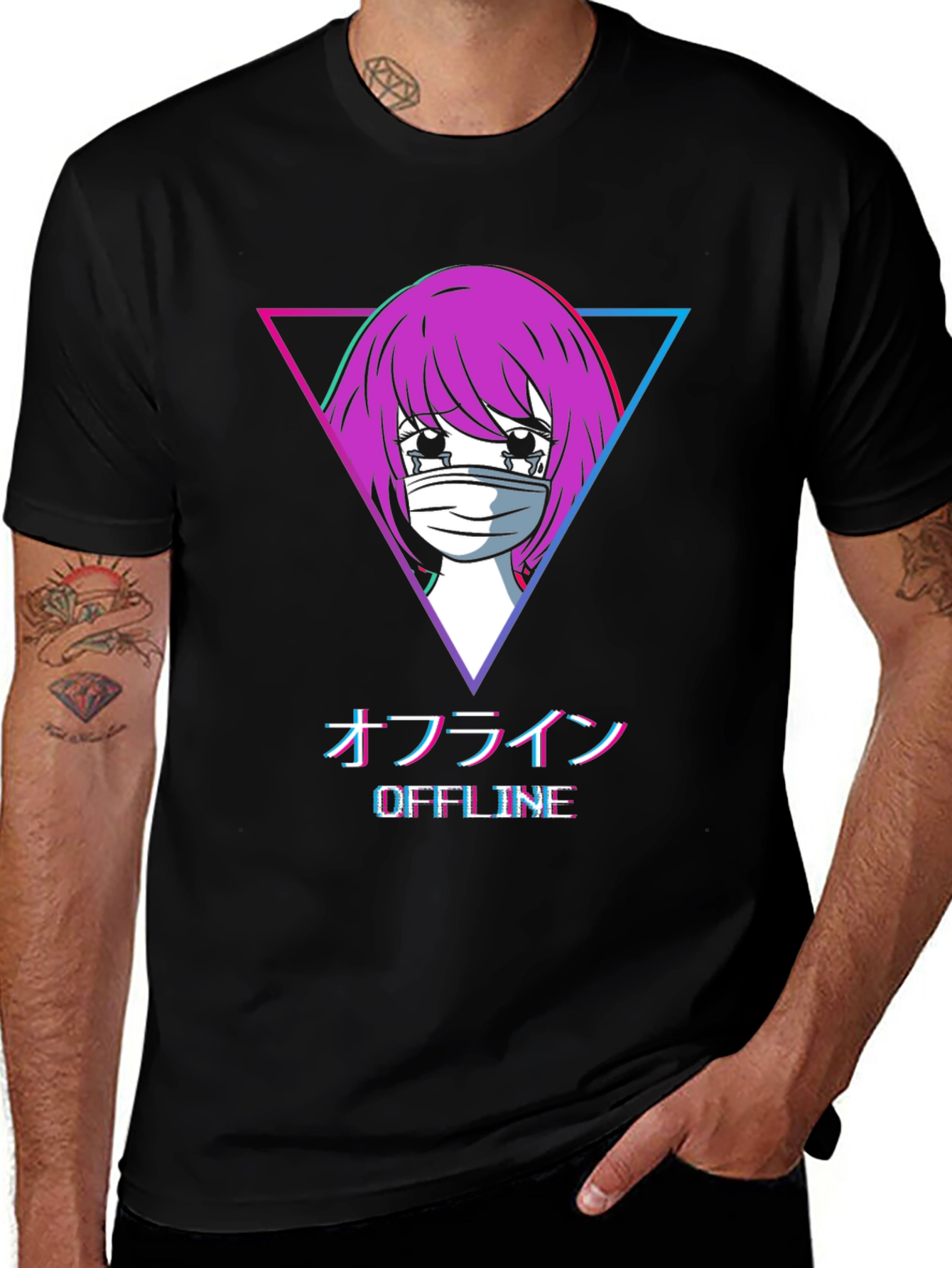 Offline Anime Girl Graphic T-Shirt