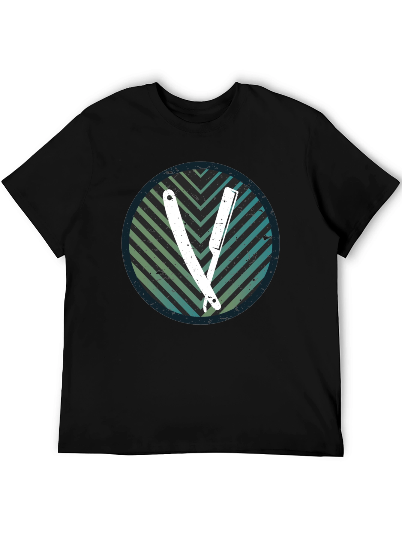 Retro Barber Razor Tee - Mens Graphic T-Shirt