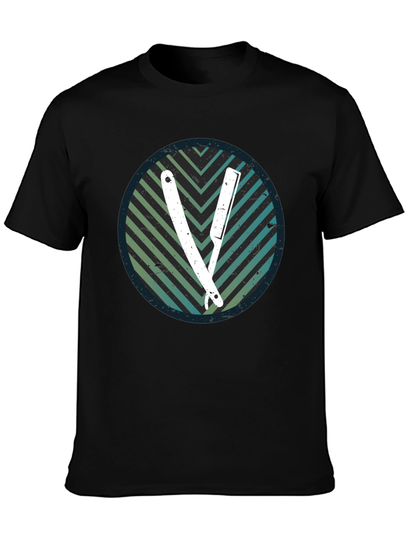 Retro Barber Razor Tee - Mens Graphic T-Shirt