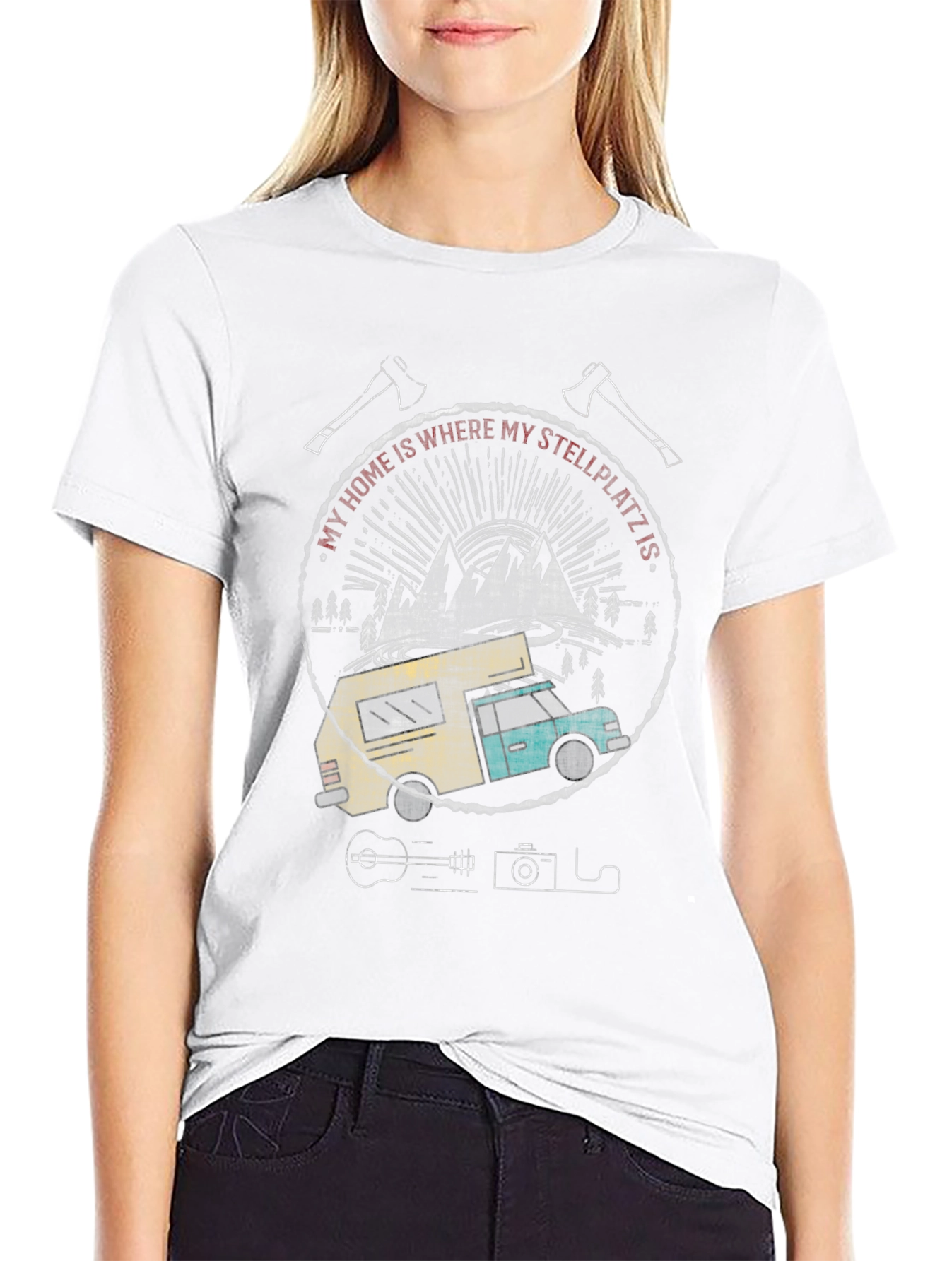 Stellplatz Camper T-Shirt - Adventure Ready