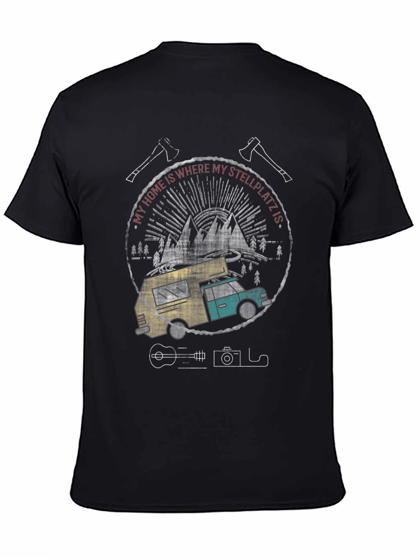 Stellplatz Camper T-Shirt - Adventure Ready