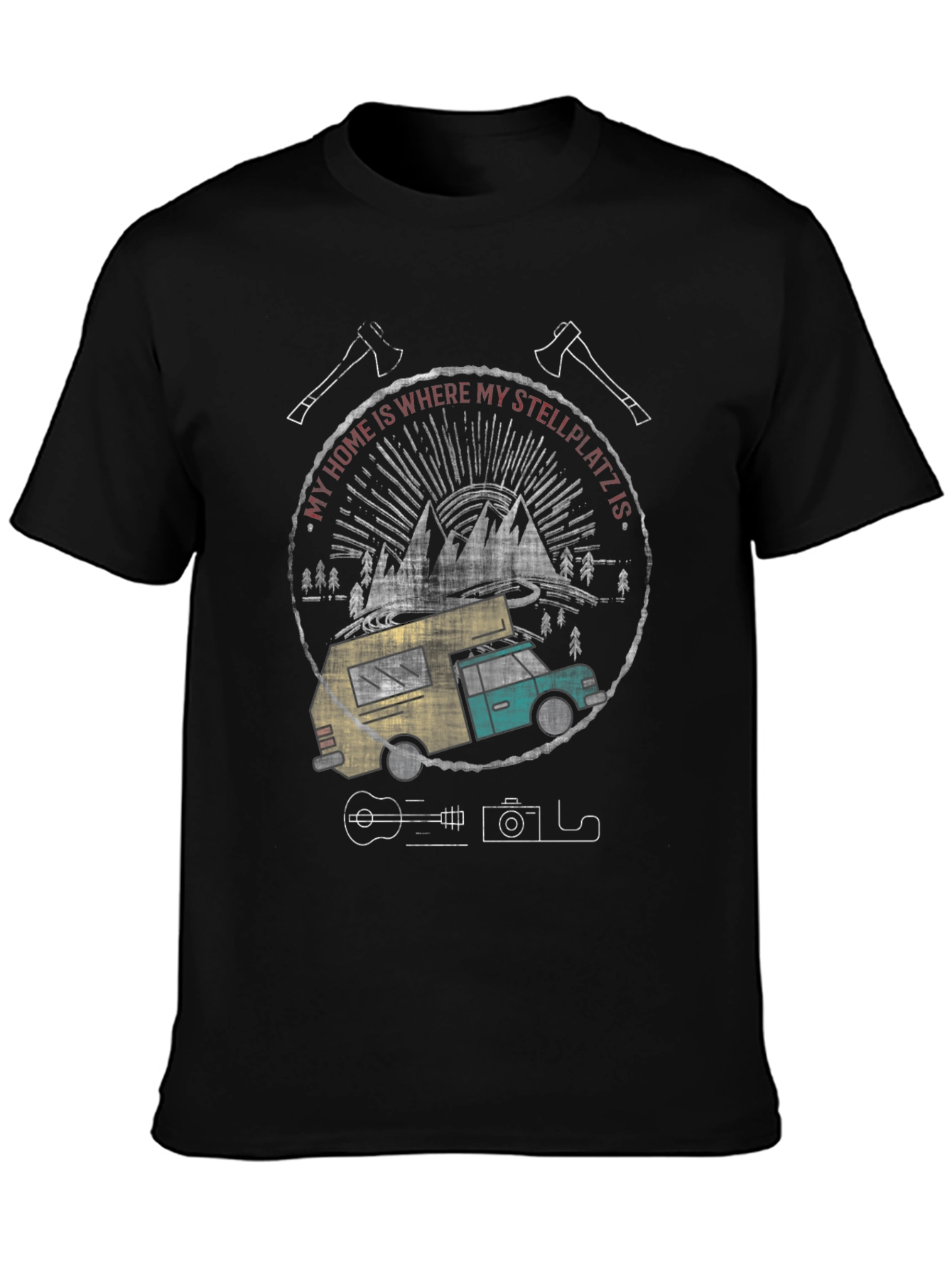 Stellplatz Camper T-Shirt - Adventure Ready