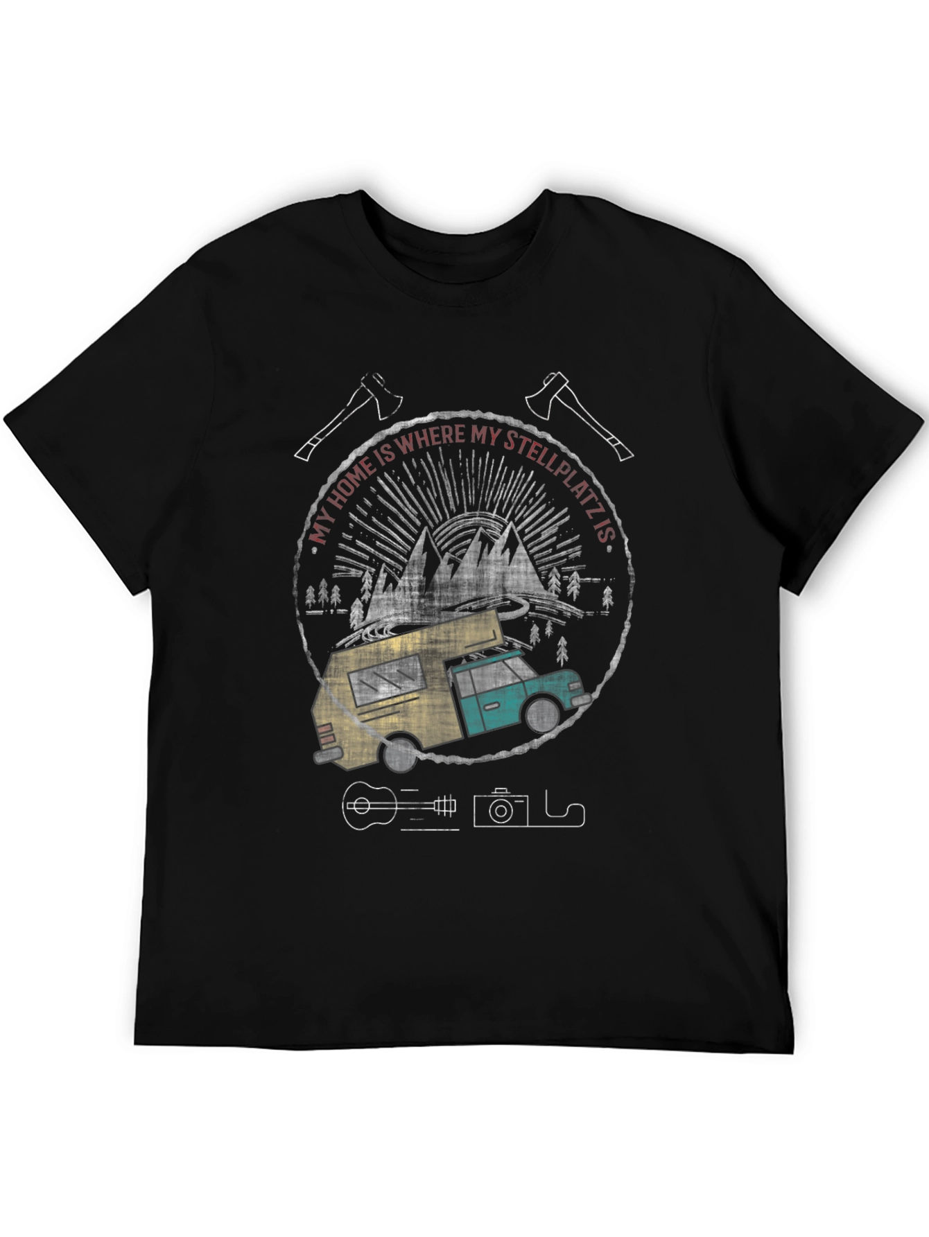 Stellplatz Camper T-Shirt - Adventure Ready
