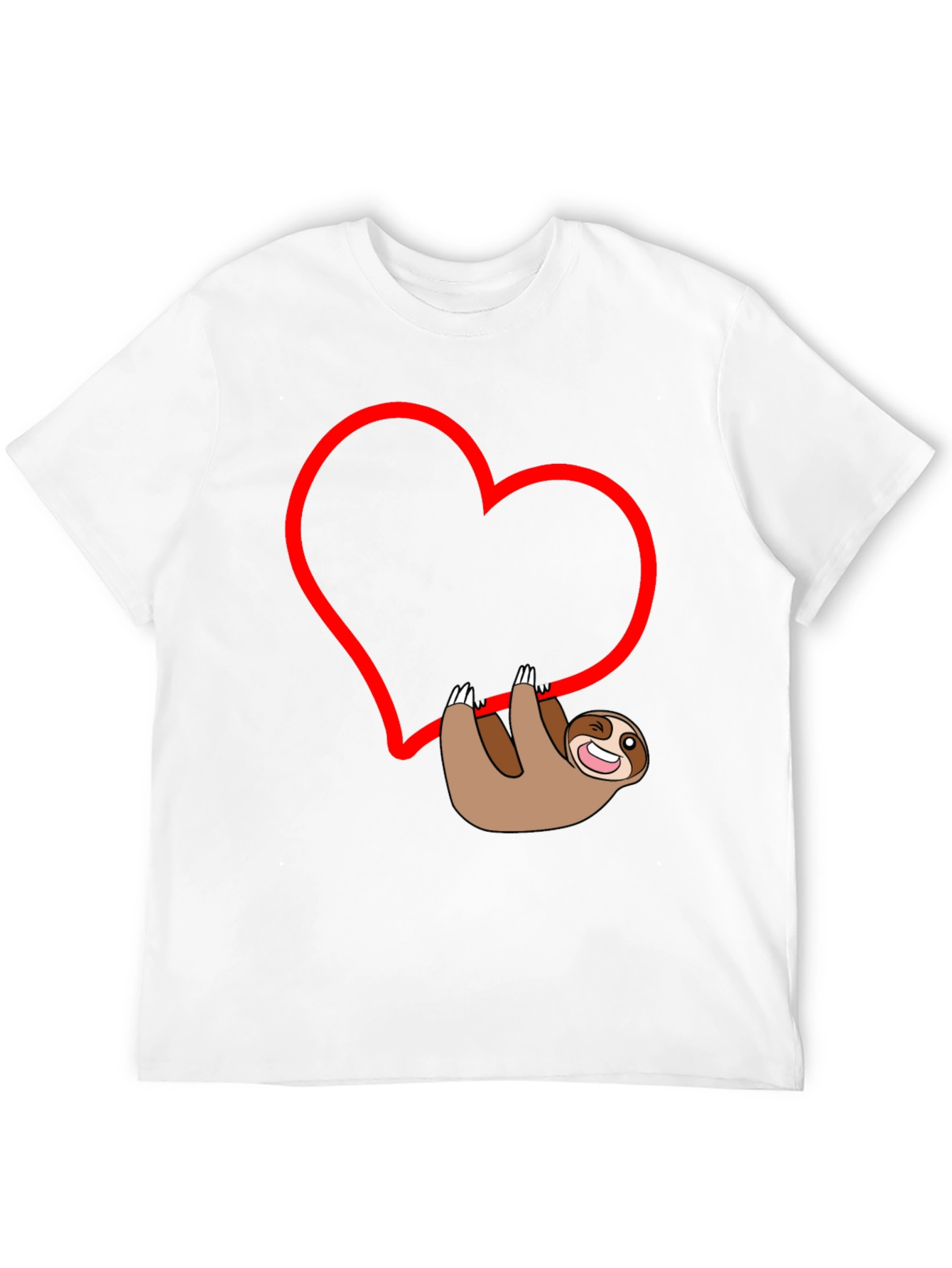 Sloth Heart Graphic Tee - Mens Black T-Shirt