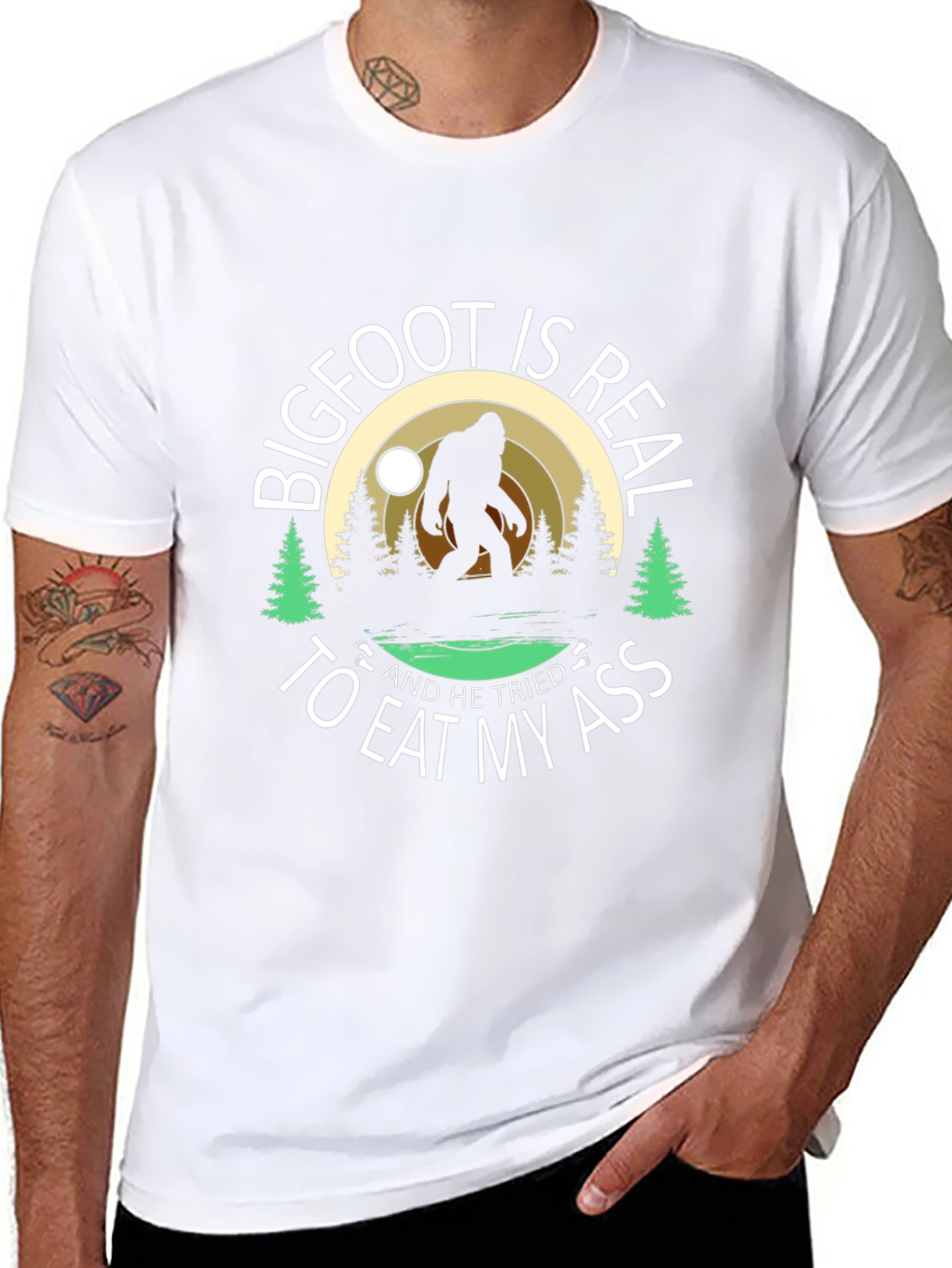 Bigfoot is Real Funny Graphic T-Shirt