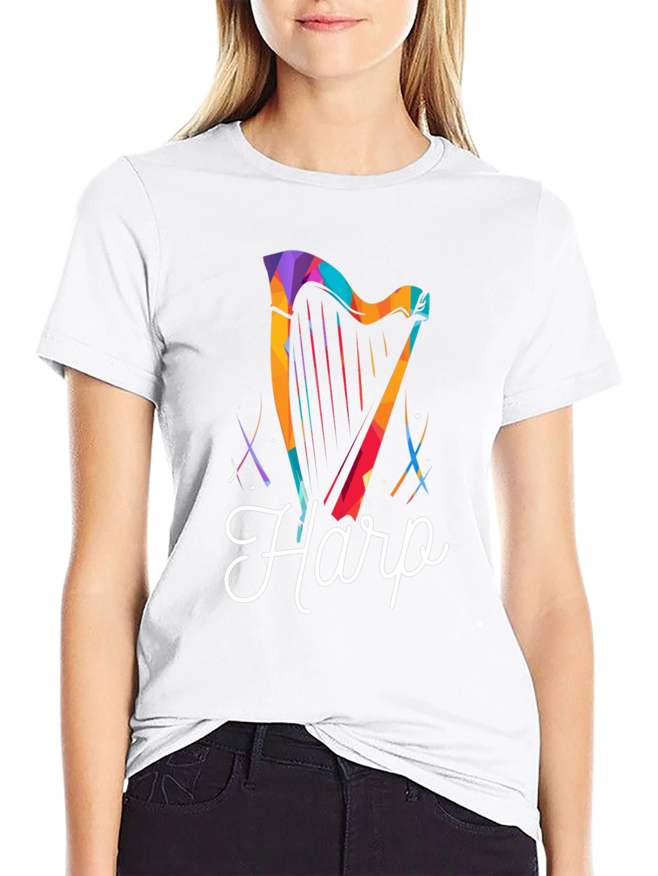 Harp Graphic Tee - Stylish Musician T-Shirt