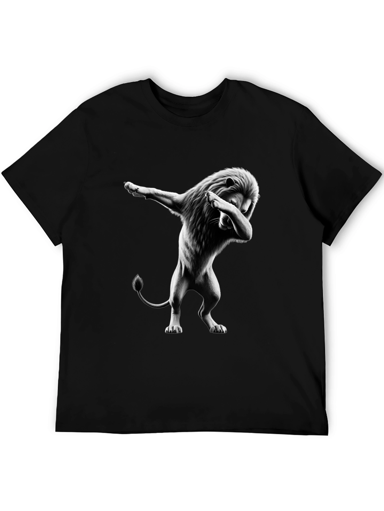Dabbing Lion Graphic T-Shirt - Black