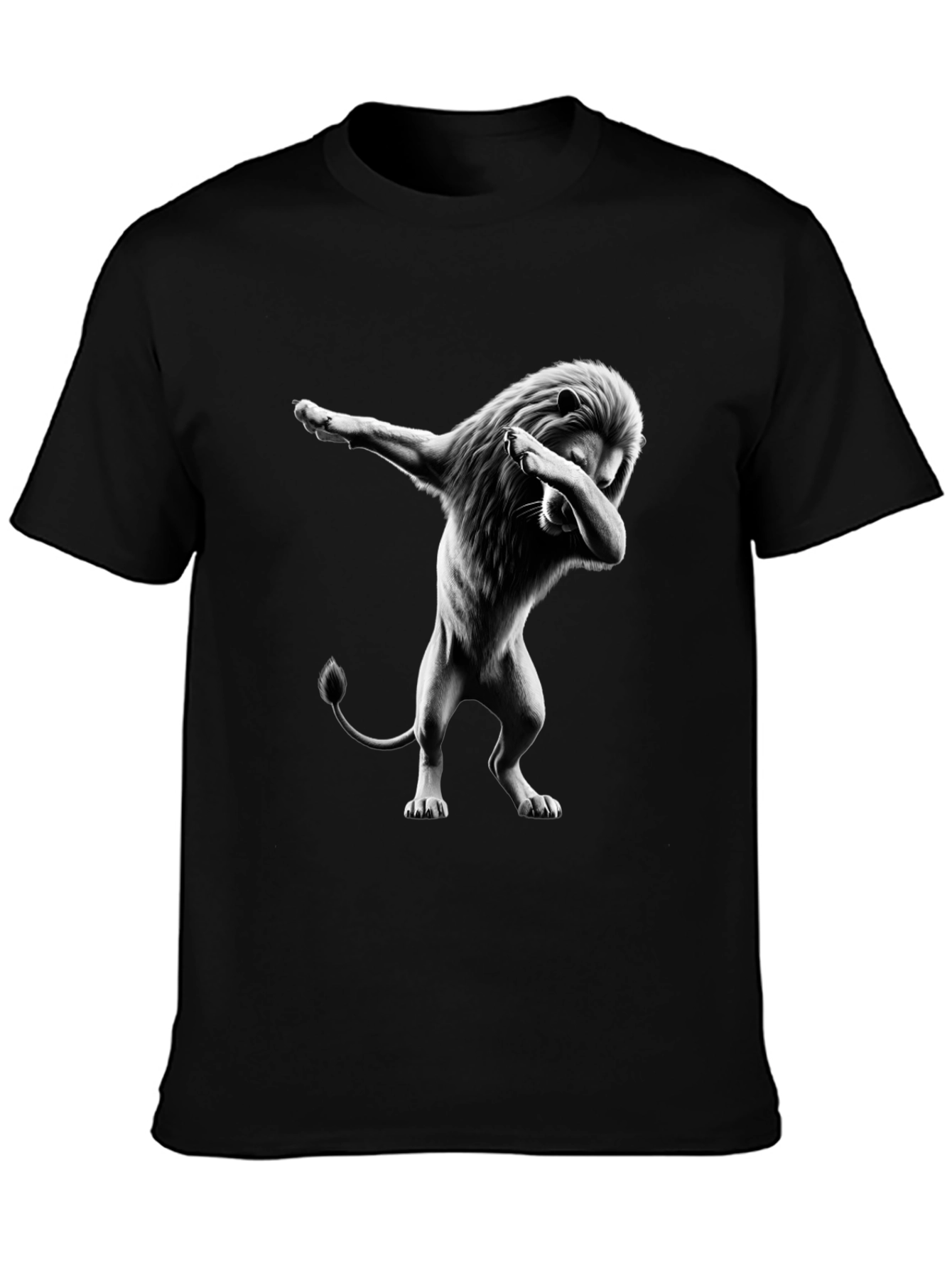Dabbing Lion Graphic T-Shirt - Black