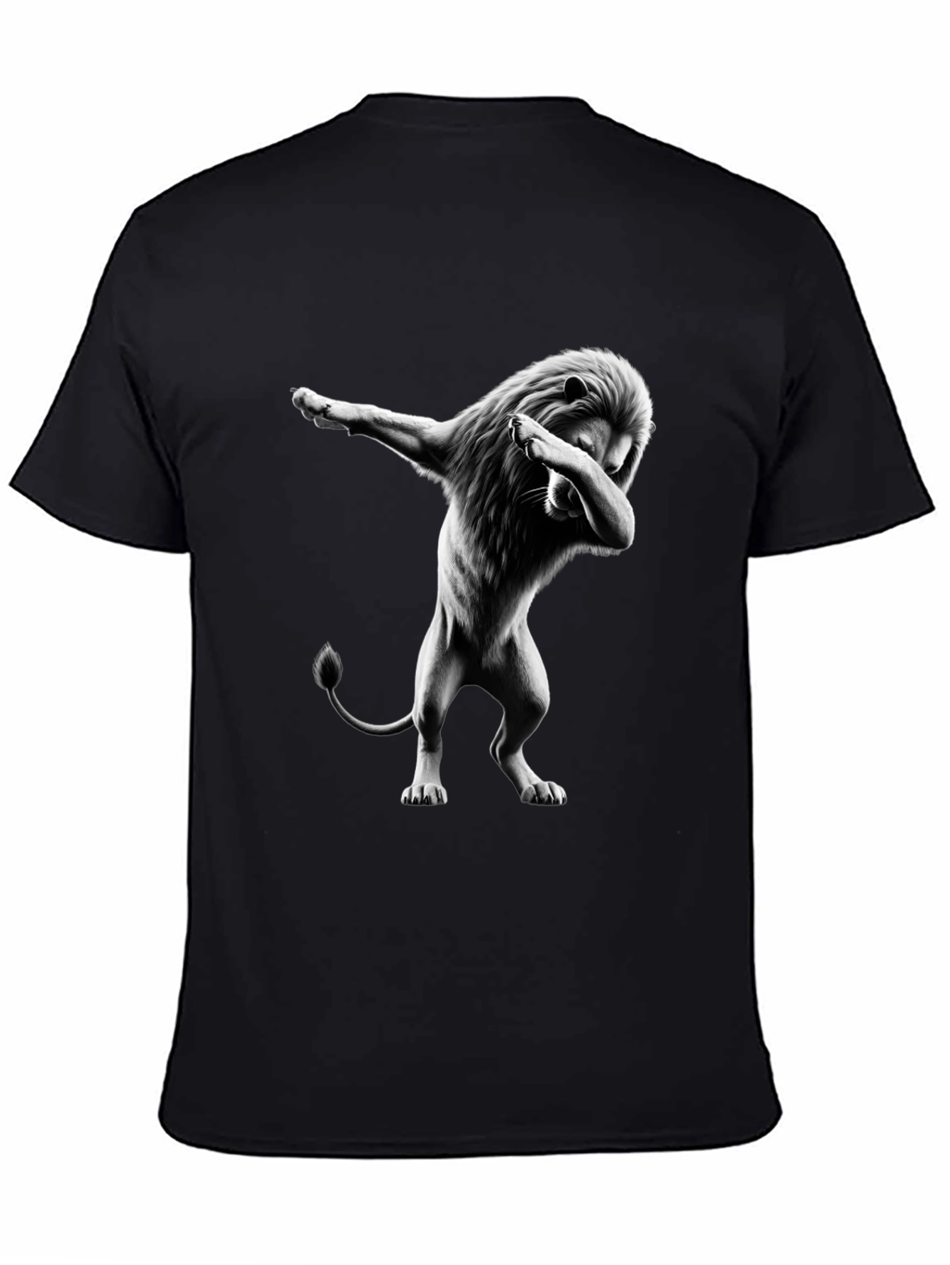 Dabbing Lion Graphic T-Shirt - Black