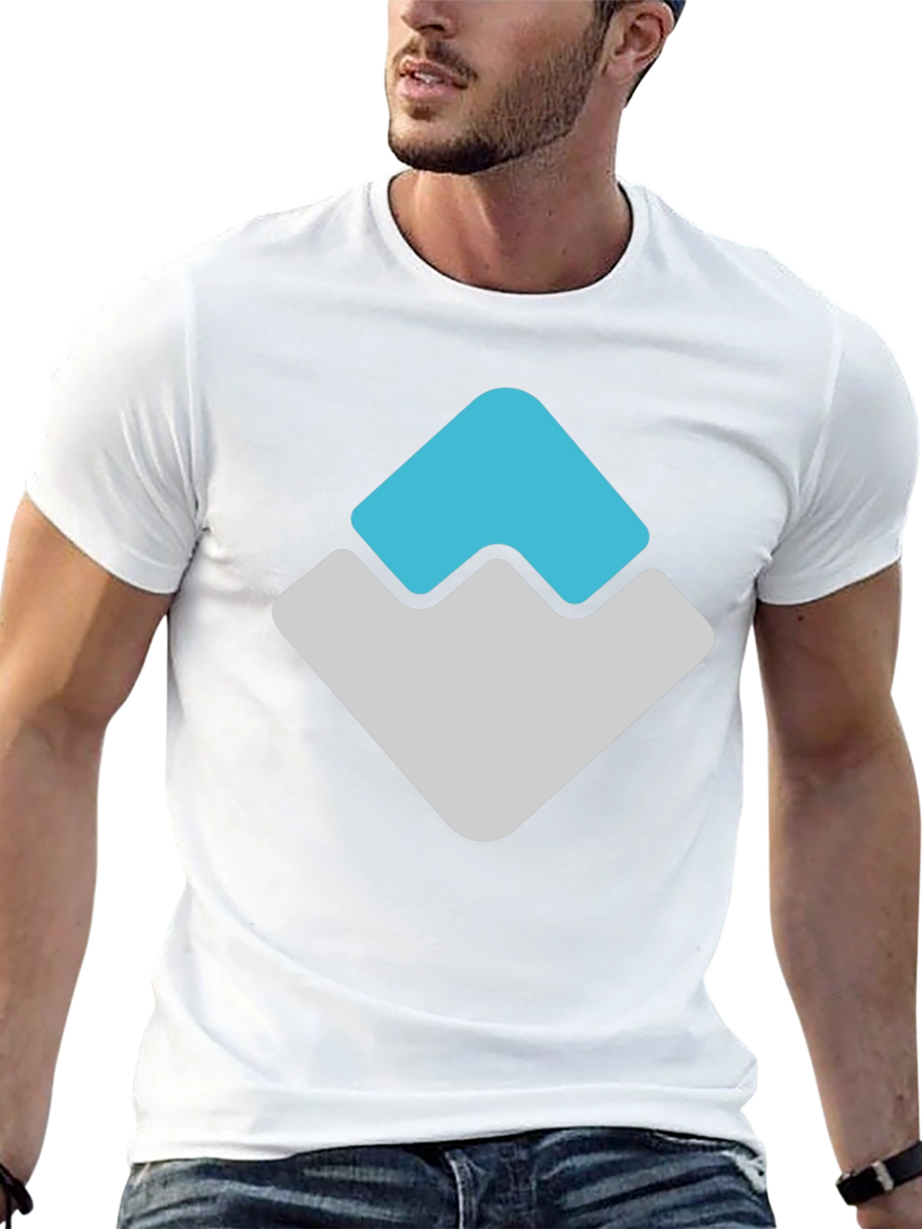 Modern Logo Graphic Print Black T-Shirt