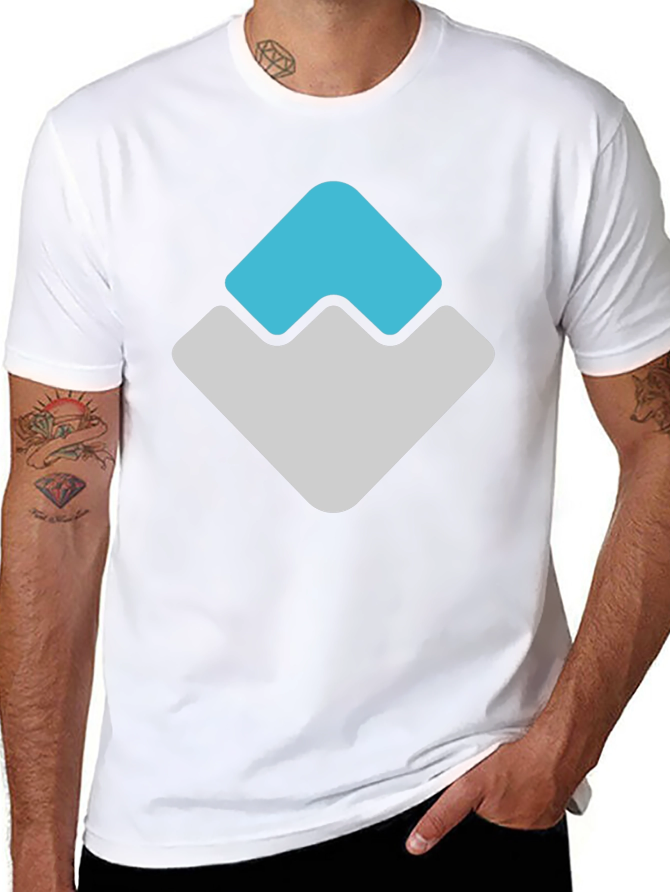 Modern Logo Graphic Print Black T-Shirt