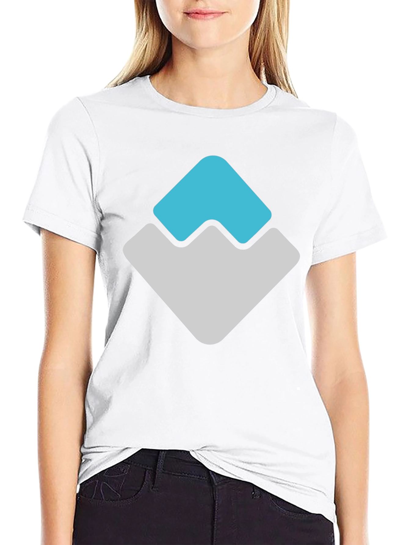 Modern Logo Graphic Print Black T-Shirt