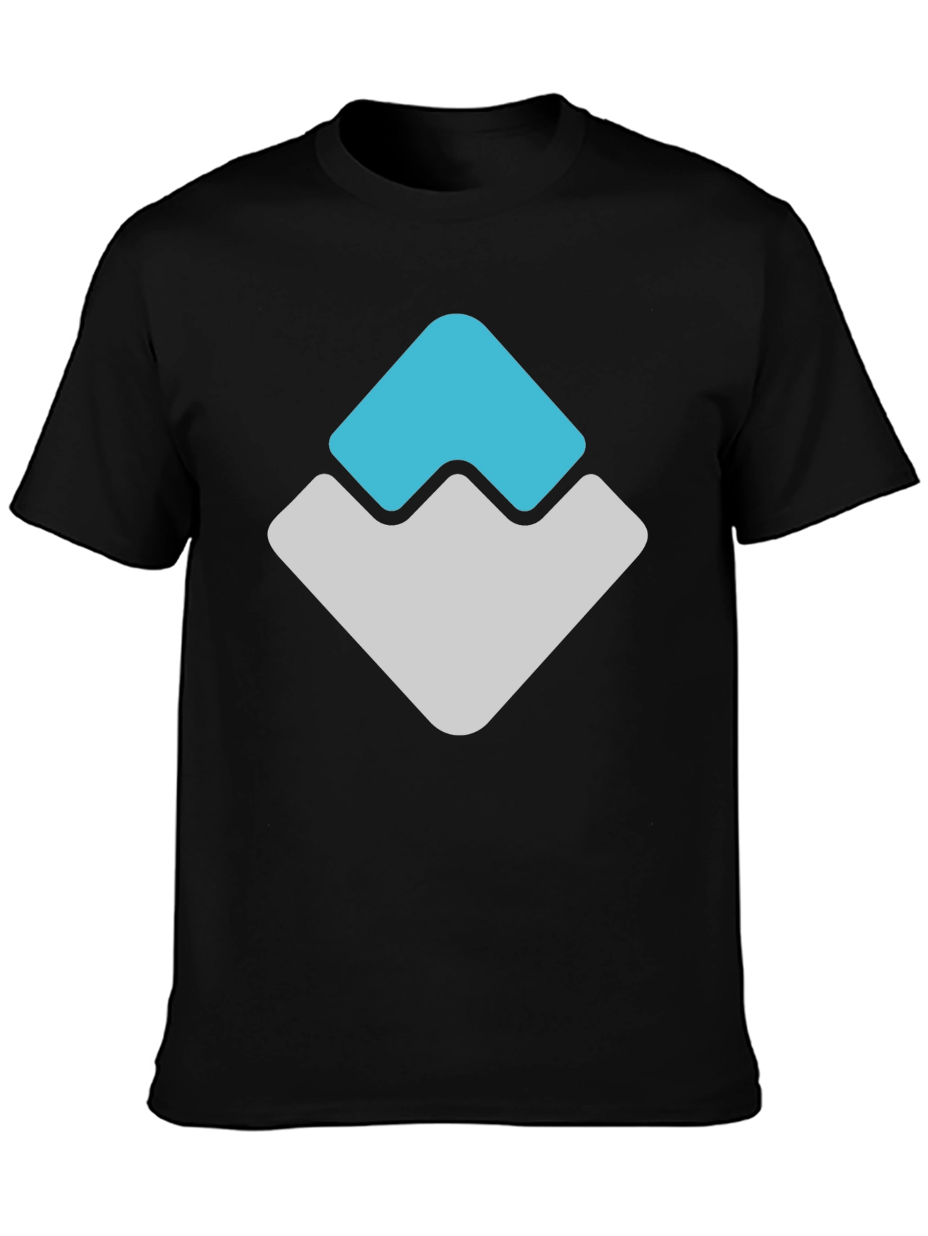 Modern Logo Graphic Print Black T-Shirt