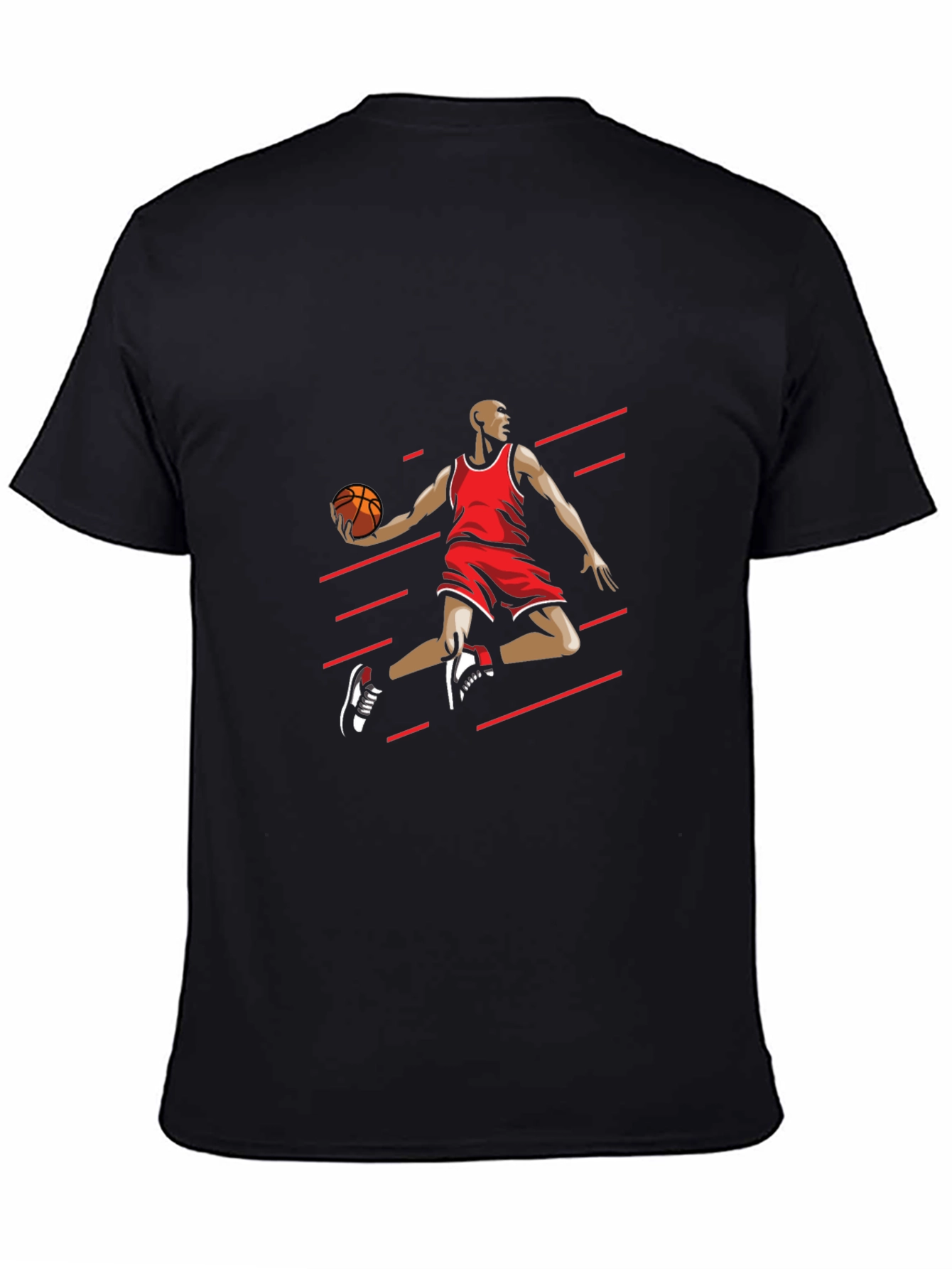 Mens Black T-shirt - Basketball Player Graphic