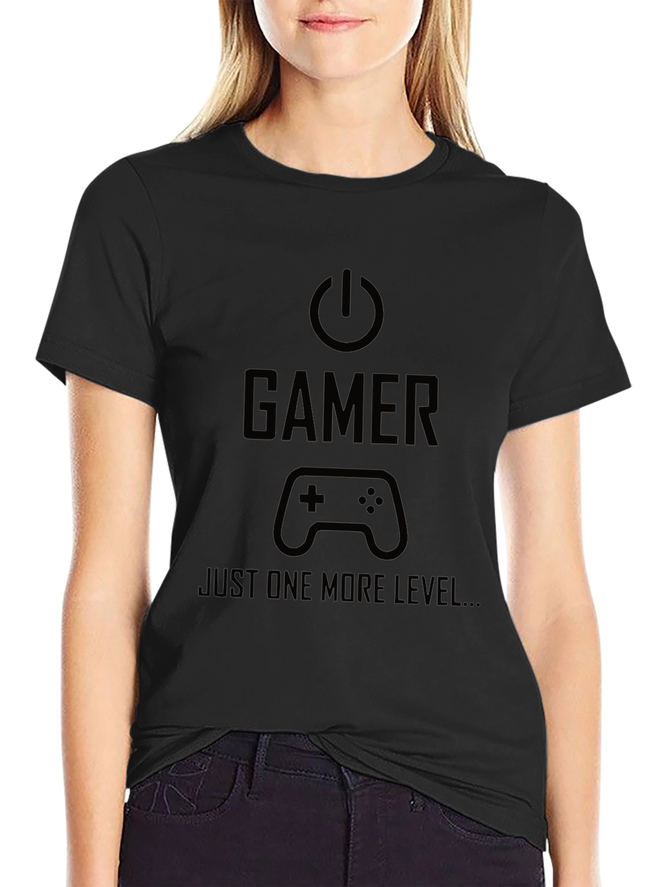 Gamer Just One More Level Black T-Shirt
